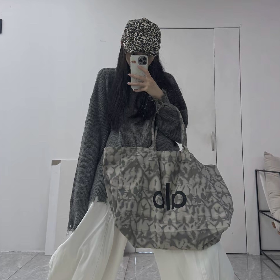 ALO yoga 撞色印花 棉 經典托特包 shopper tote bag 購物包 運動包