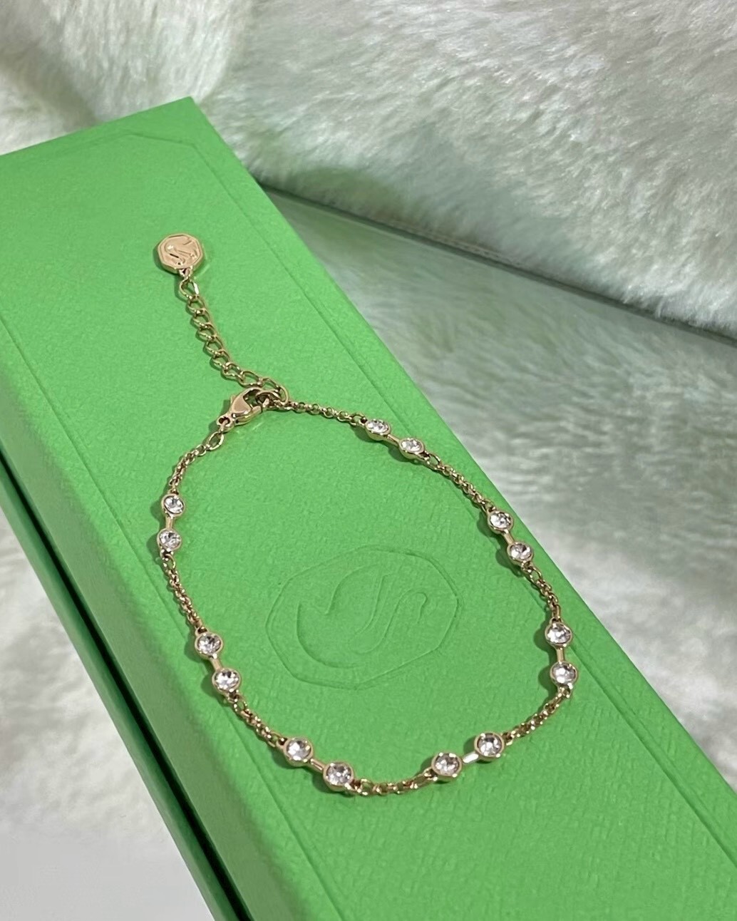 SWAROVSKI 施華洛世奇 Remix Collection 水晶手鍊 圓形切割 玫瑰金色 銀色