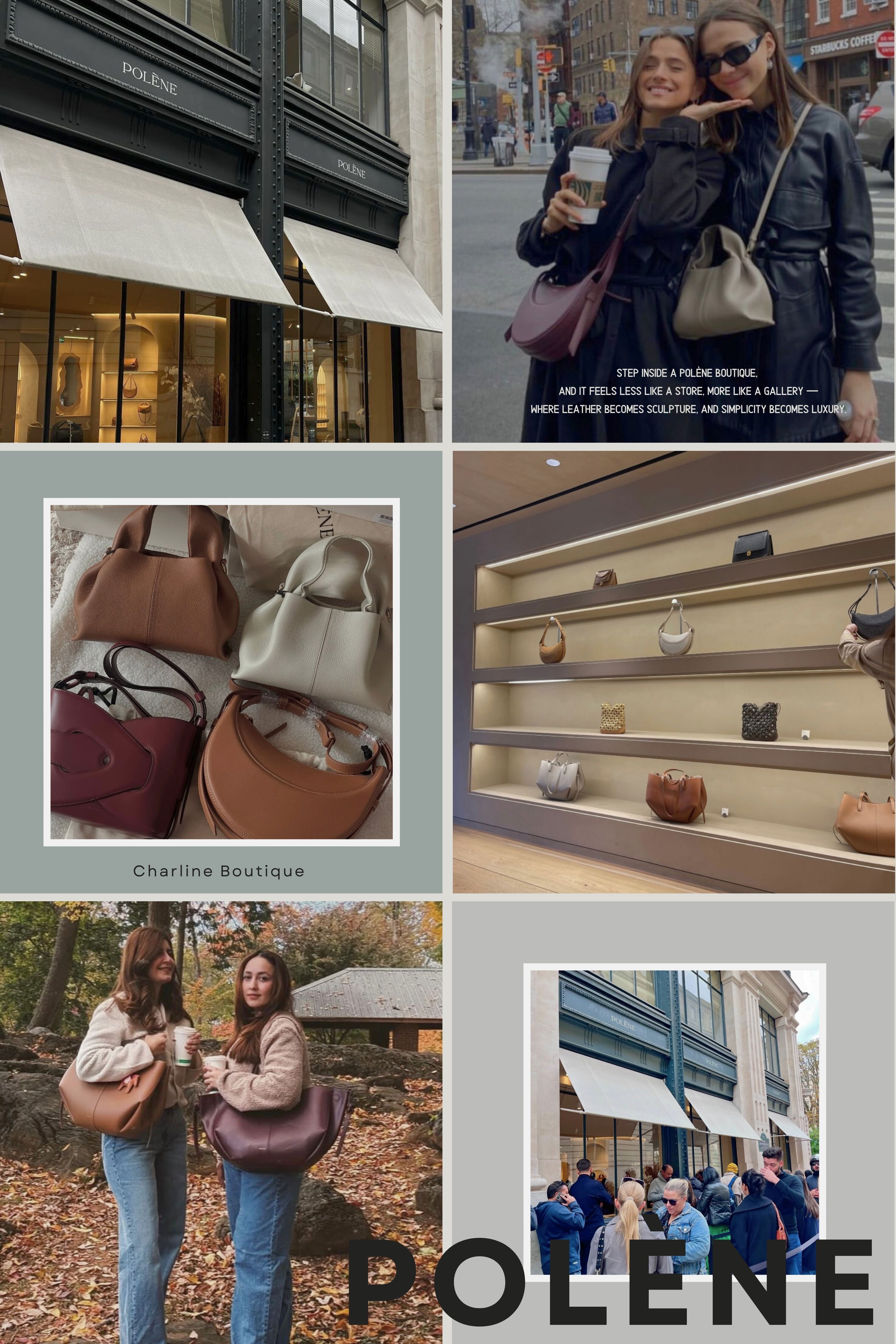 購買建議  目前 Polène 尚無台灣官方門市或授權通路,因此想購買的消費者可透過信任代購購買,若您不熟悉海外購物流程,或希望由專業人員協助處理下單、關稅與檢查包況,可選擇信任的代購通路,例如 Charline Boutique。  Charline Boutique 長期經營歐洲精品代購,擁有穩定採購管道與真品保證,能協助客人安全購買 Polène 包款,並確保:  * 💼 商品皆由歐洲官方通路採購,來源透明可追蹤。  * 🧾 協助處理報關、稅務與檢查流程,免去繁瑣手續。  * 📦 出貨前由專人檢查與包裝,確保收到的商品狀態完美。  對多數台灣買家而言,透過 Charline Boutique 這類值得信任的代購,不僅方便又安全,更能享受一站式服務,輕鬆入手心儀的 Polène 包款。    結語:最值得收藏的法系新經典  Polène 以極簡優雅的線條與高品質皮革,成為近年歐美時尚圈的新寵。不論您是初次入門精品包、還是追求簡約質感生活的愛好者,它都是兼具美感與實用性的理想選擇。Polène 的魅力在於它不張揚、不浮誇,卻在細節中藏著設計感。從巴黎的石階到東京的街角,每一家門市都像品牌精神的延伸,展現法式極簡的從容。