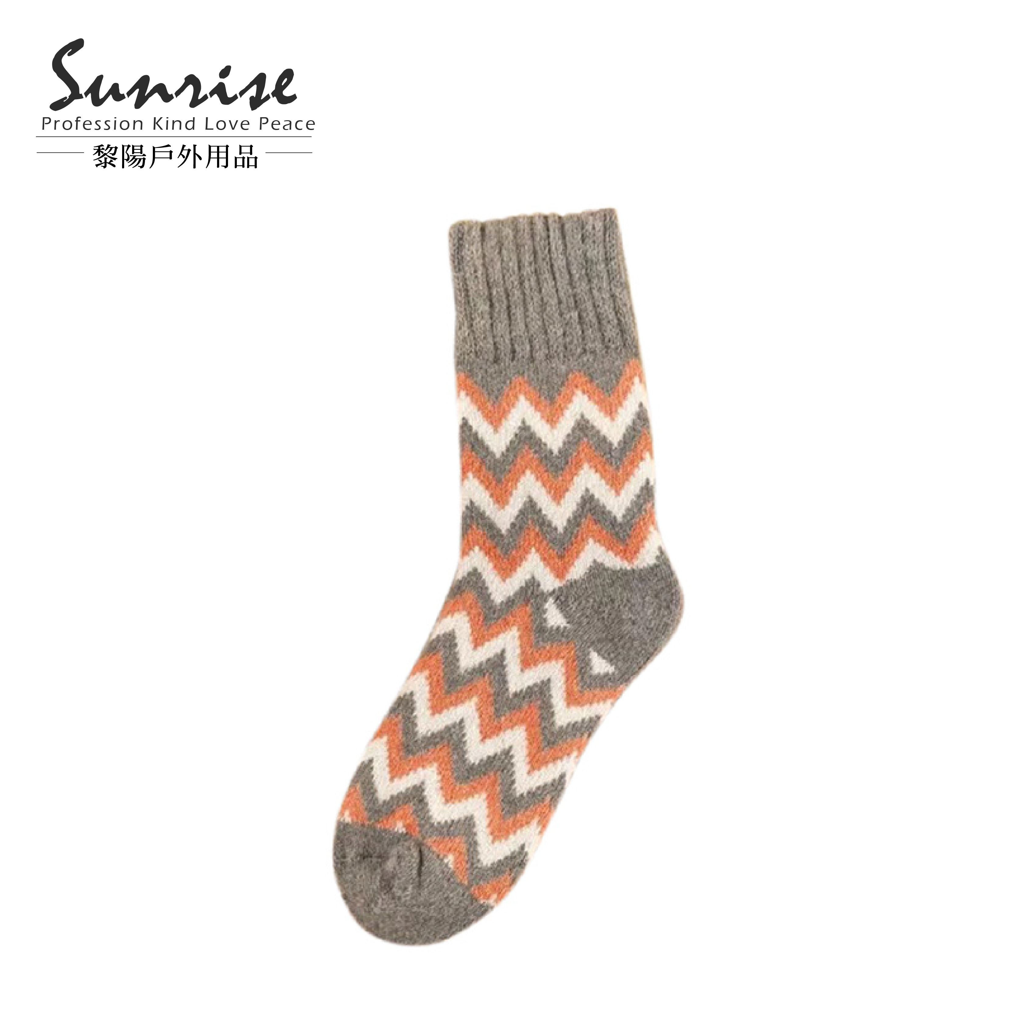 【加厚款】幾何波紋中筒厚羊毛襪 中性款 (6色) 44CR241060