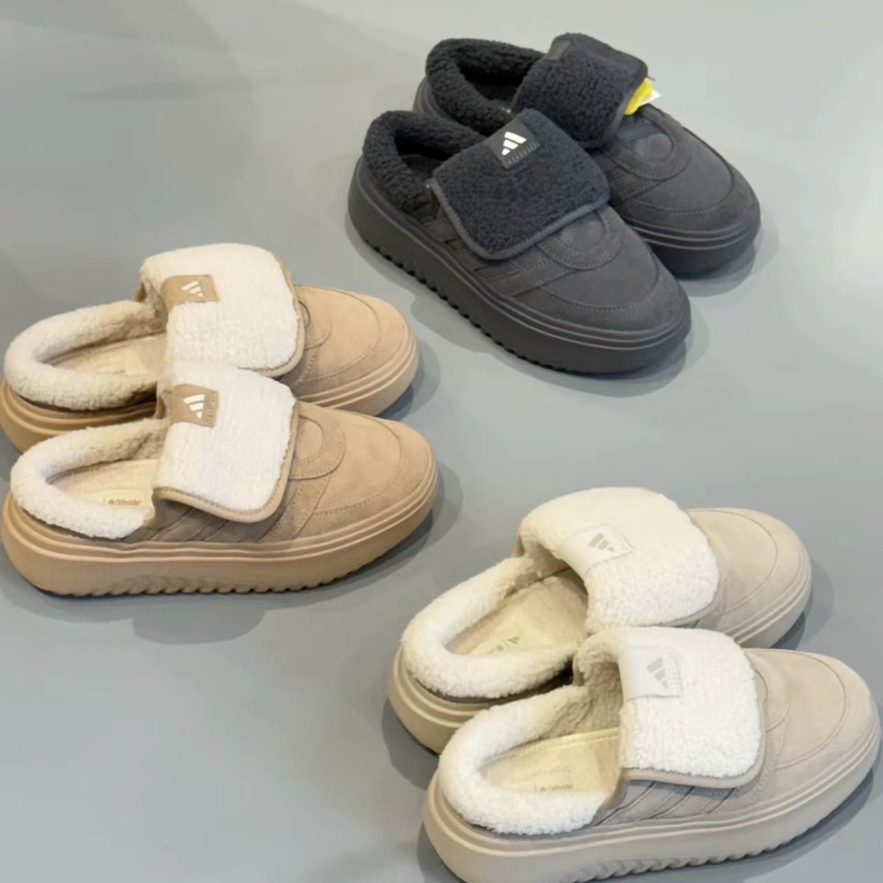 ADIDAS GRAND COURT MULE 毛毛拖鞋 翻蓋鞋舌 休閒鞋 穆勒鞋 愛迪達 JS4997/JS4998/JS4999