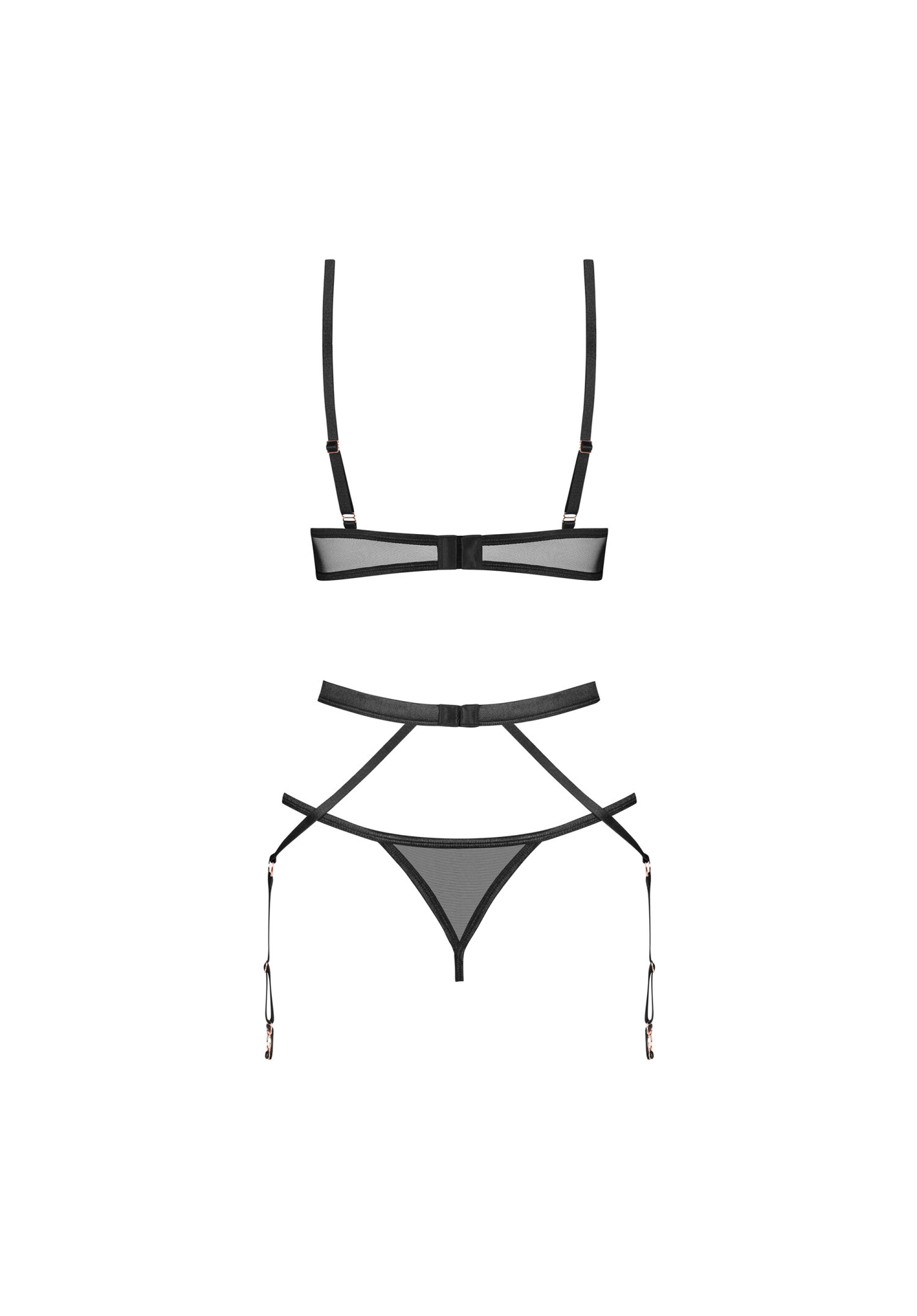 Obsessive - Euridia 極簡現代情趣內衣3件套裝 (XS/S/M/L/XL/XXL)