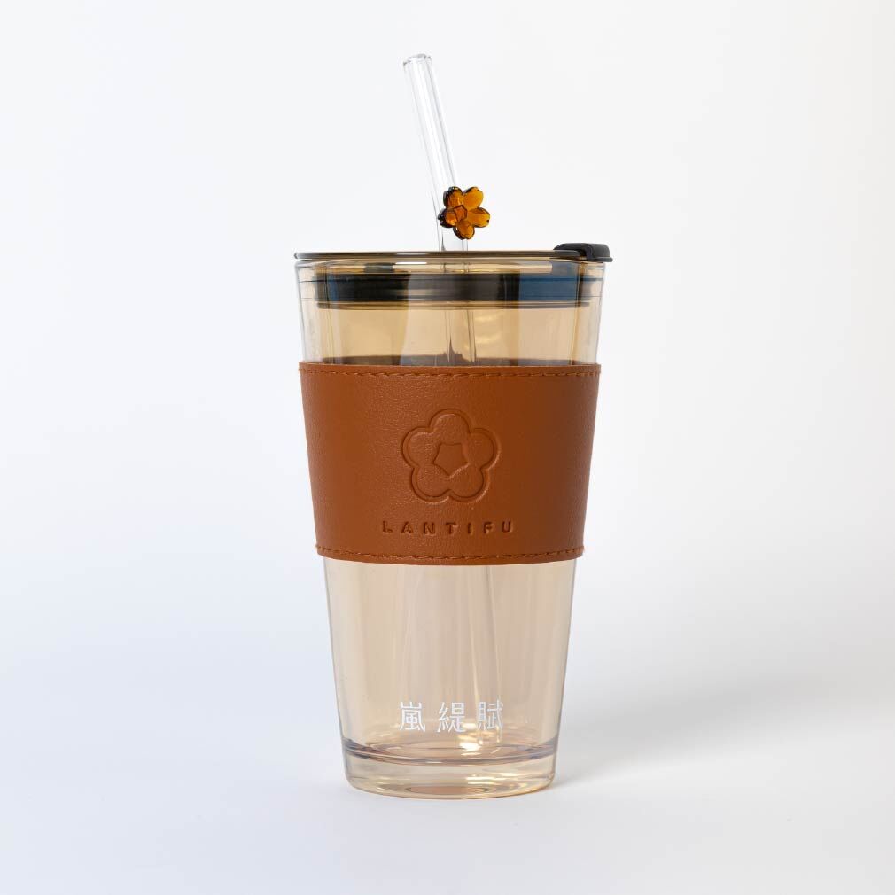 冬季緹緹花皮革加厚玻璃杯