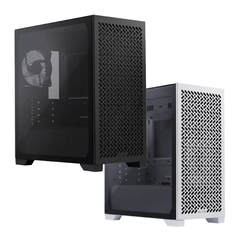 米特3C數位–Cooler Master 酷碼 Elite 302 Lite 強化玻璃側板電腦機殼 黑色/白色