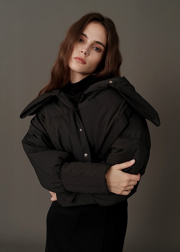 方領文藝設計羽絨外套