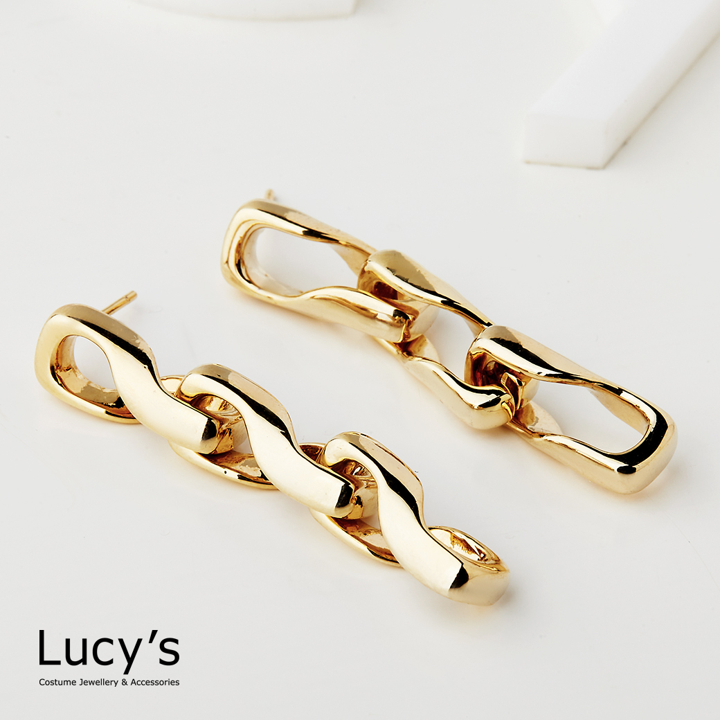 扭鍊 耳環 (二色) (122328/122329)