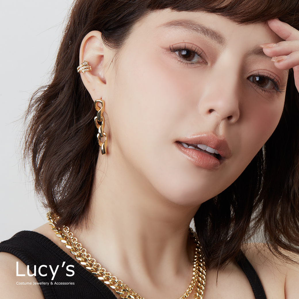 扭鍊 耳環 (二色) (122328/122329)