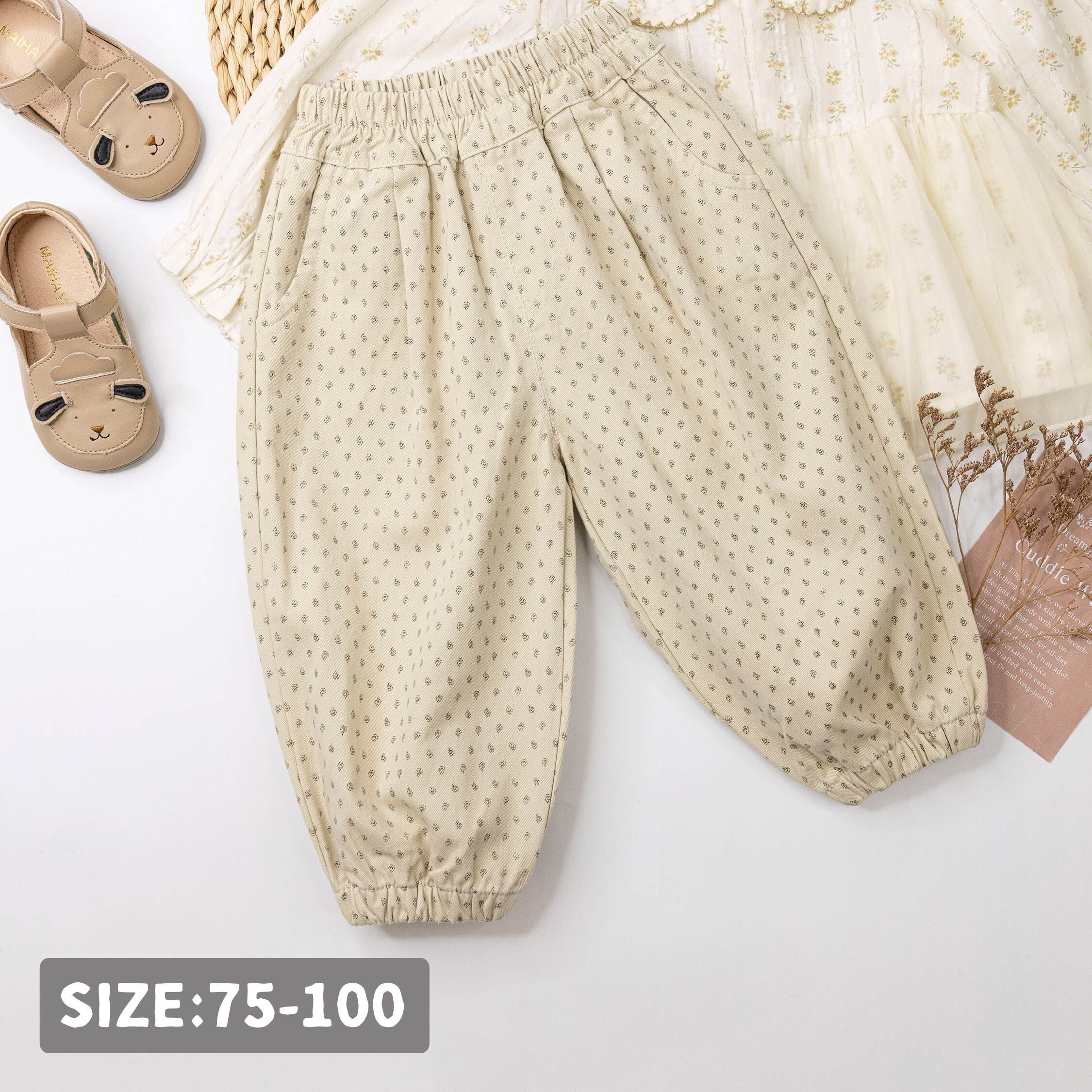 【H55516】復古歐式花園縮口褲