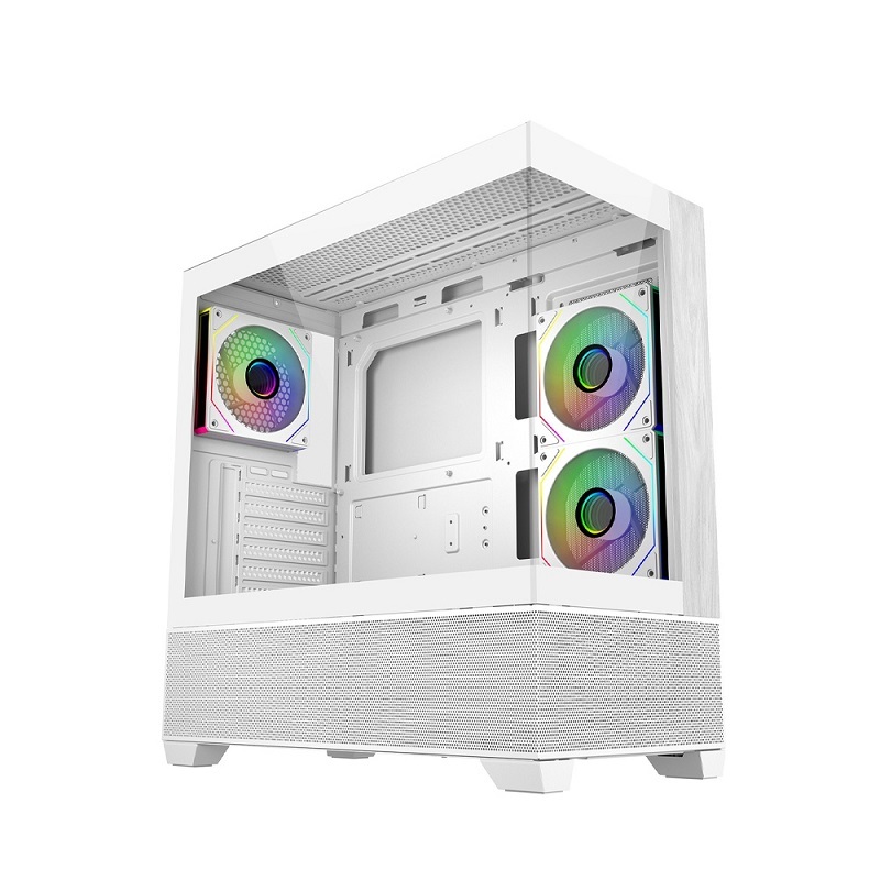 米特3C數位–CoolerMaster 酷碼 Elite 690 ARGB木飾板全景鋼化玻璃機殼 黑色/白色