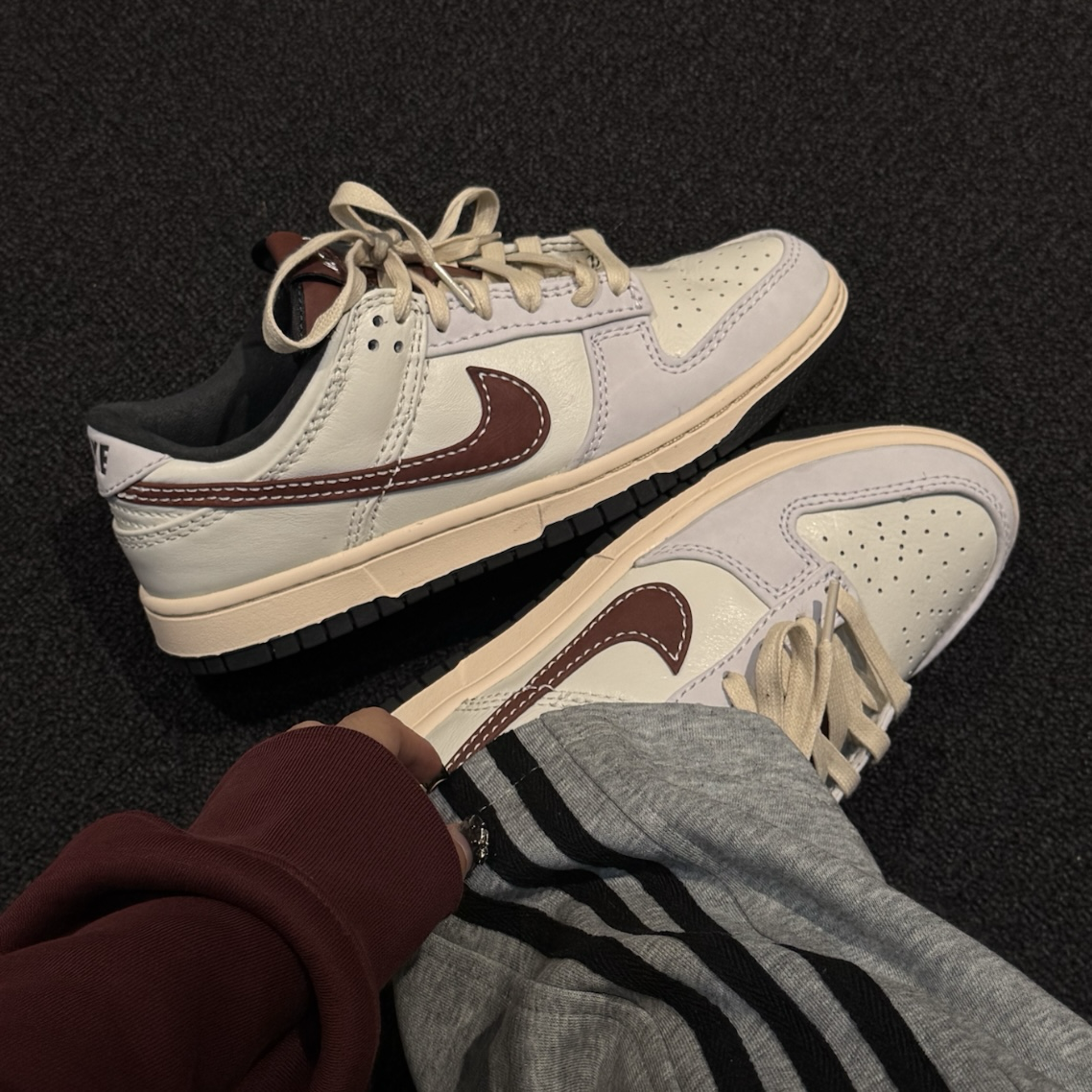 Nike Dunk Low "Soft Pearl" 灰白 紅棕 酒紅 復古 皮革 低筒休閒鞋 男鞋