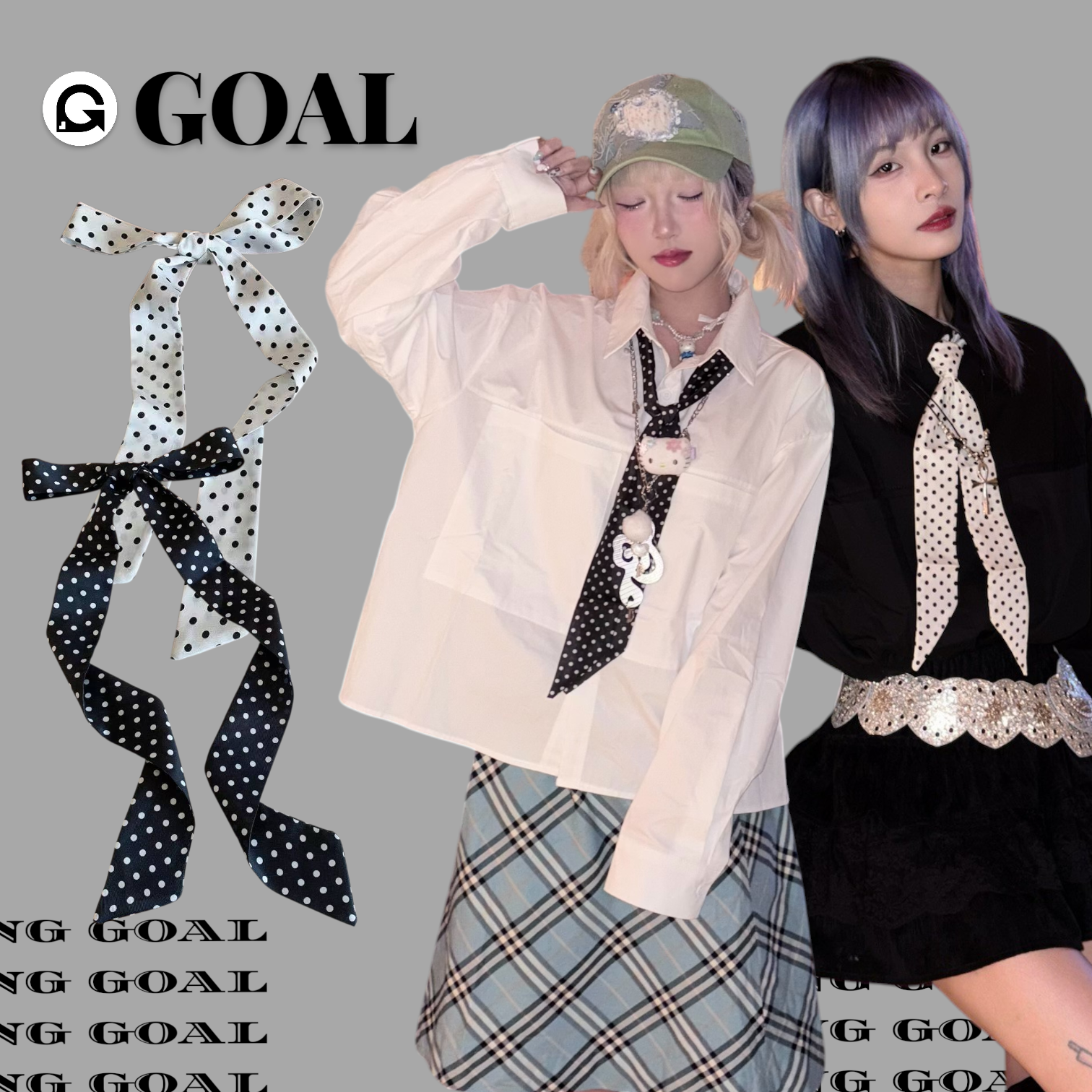 (GOAL) 波點領帶 絲巾