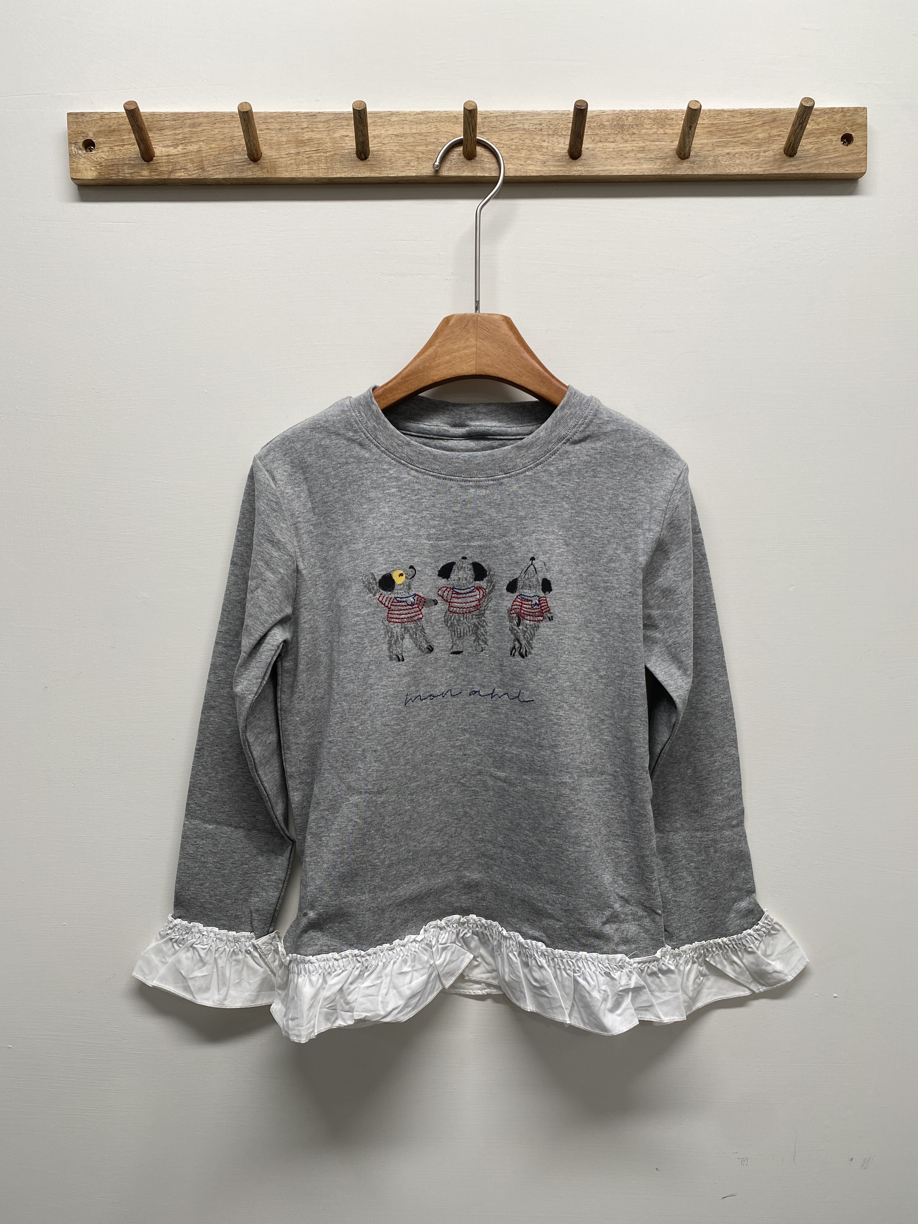 A03383可愛插圖花邊上衣