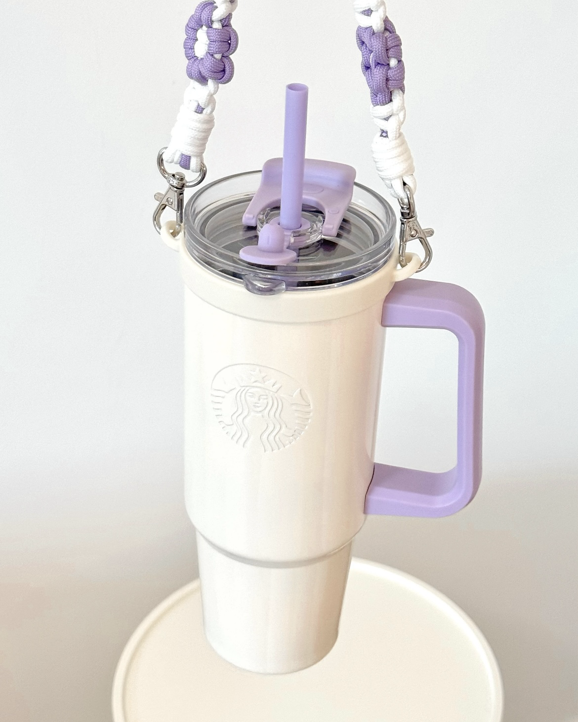 Starbucks 星巴克 溫柔白紫色 大容量吸管杯 雙飲杯 環保杯 900ml