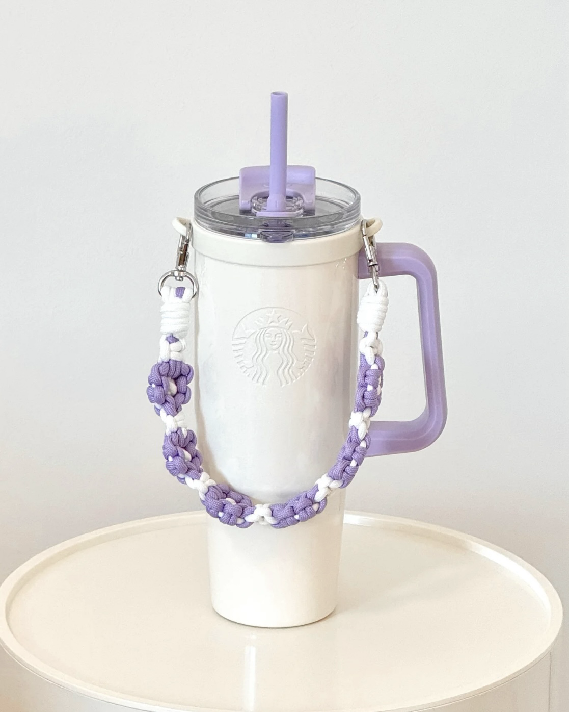 Starbucks 星巴克 溫柔白紫色 大容量吸管杯 雙飲杯 環保杯 900ml