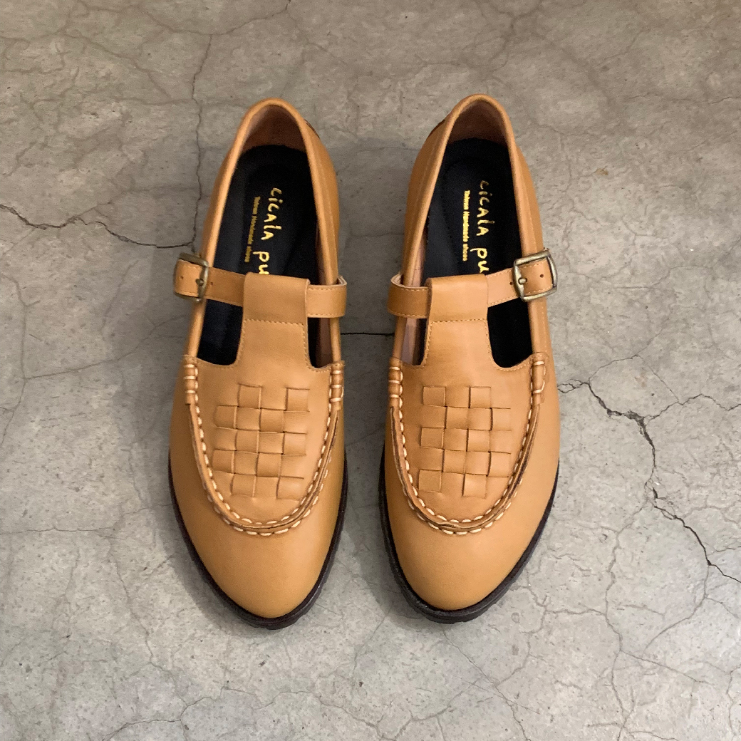 2713 Mary Janes 瑪莉珍 編織鞋 棕黃