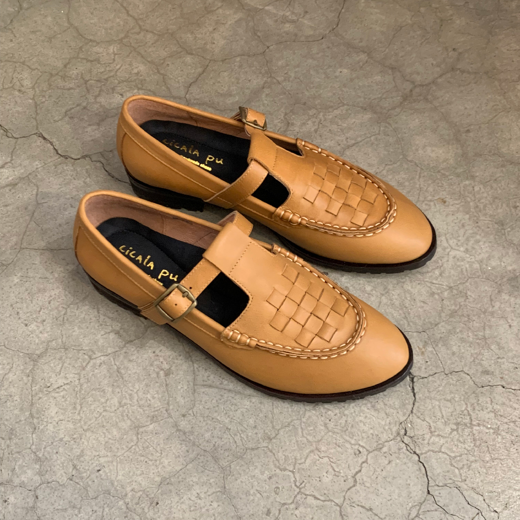 2713 Mary Janes 瑪莉珍 編織鞋 棕黃