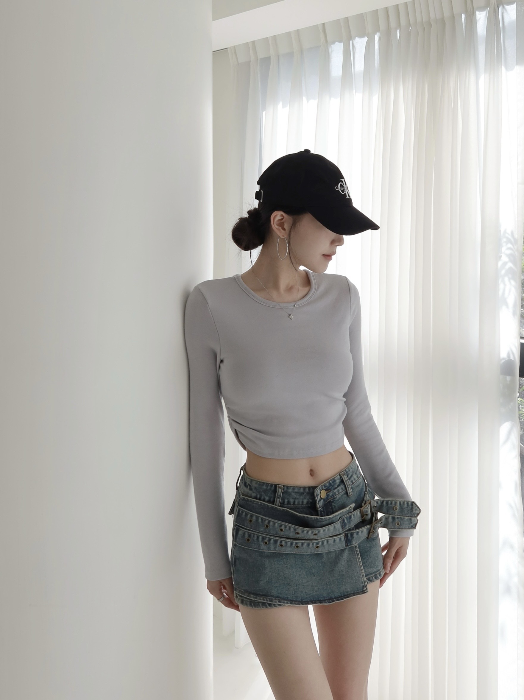 軟糯圓領抓皺bra T