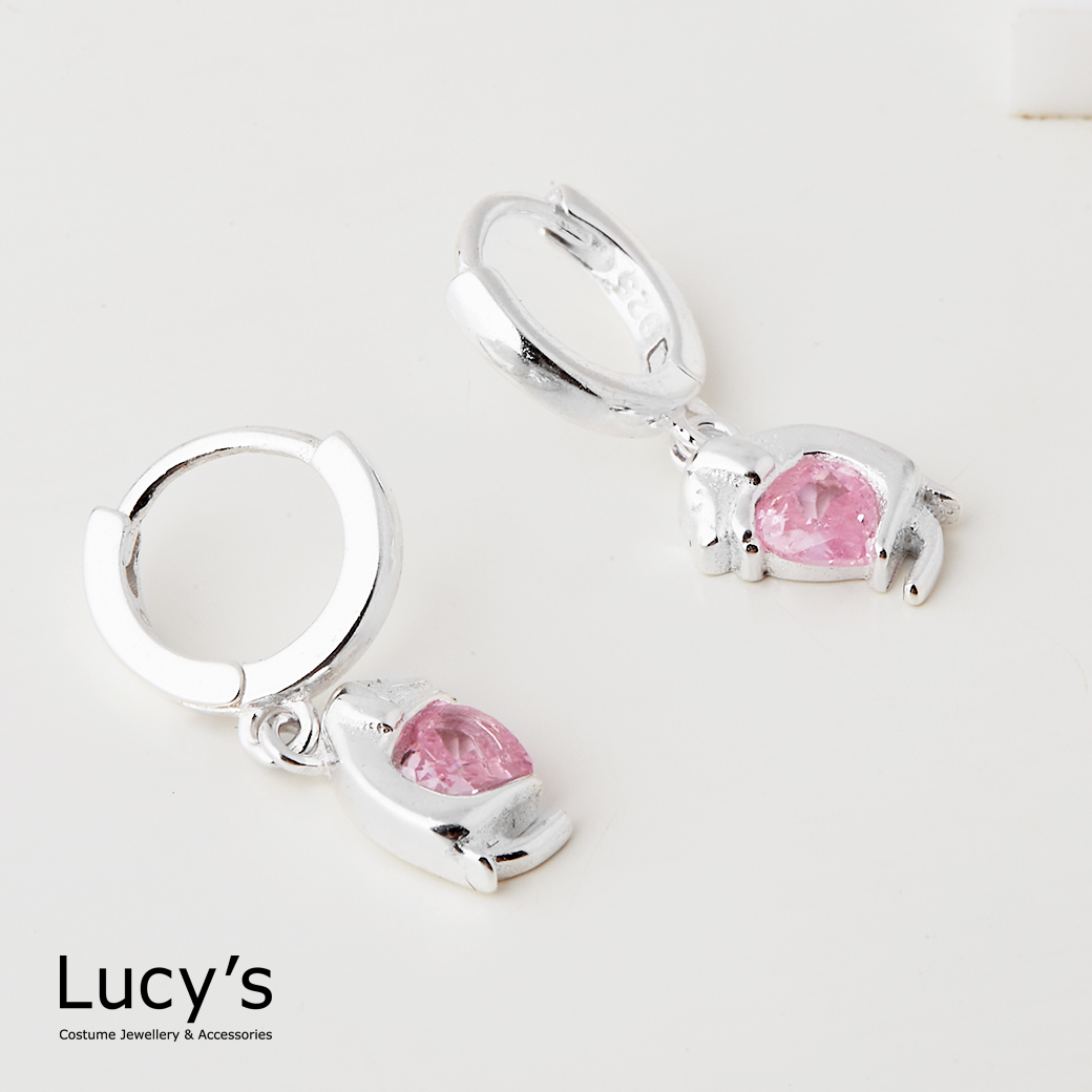 925純銀 萌寵 易扣耳環 (124580)