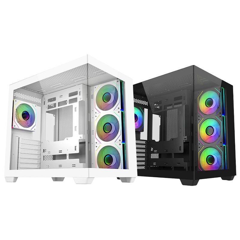 米特3C數位–CoolerMaster 酷碼 Elite 681 ARGB全景鋼化玻璃機殼 黑色/白色