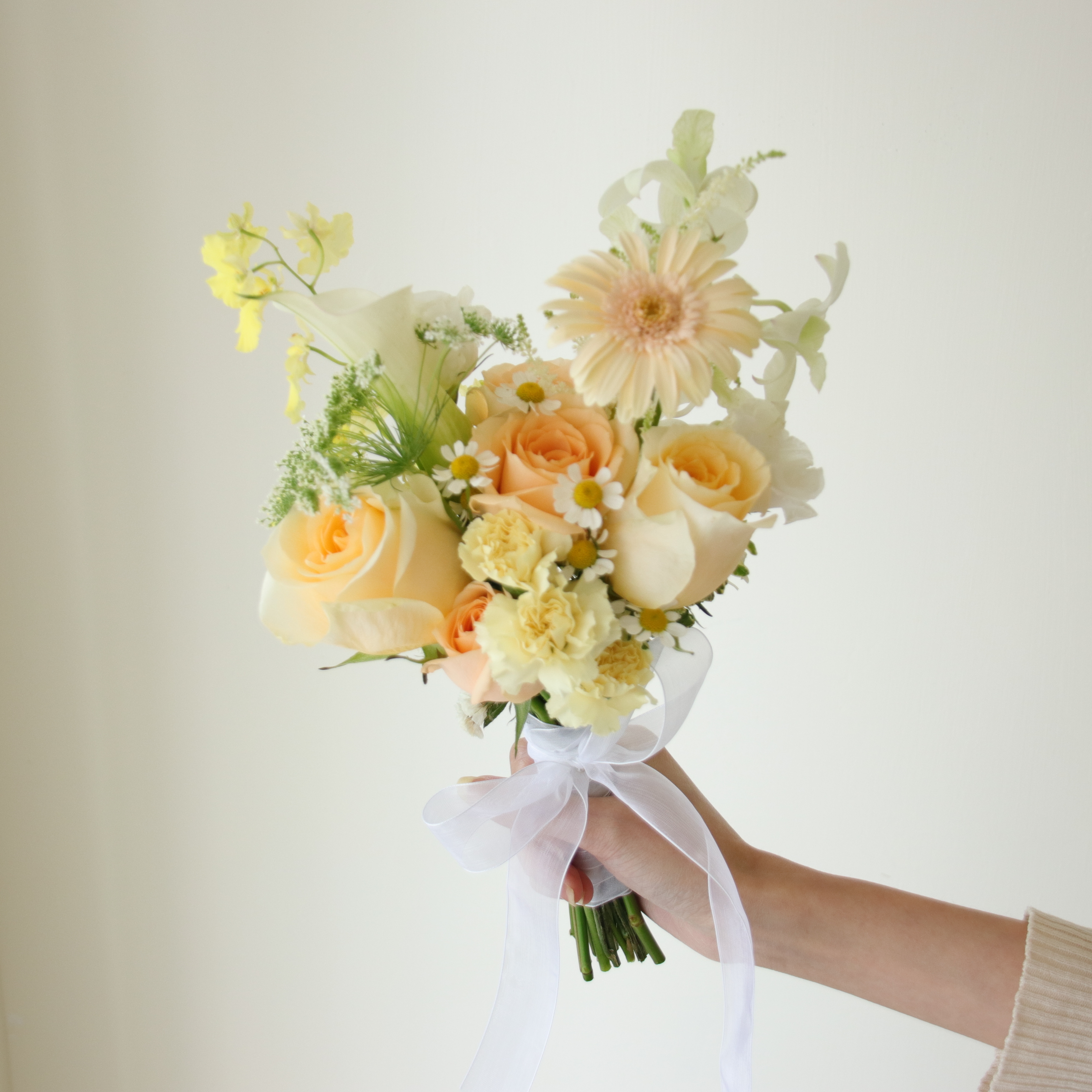 Wedding bouquet - 日光戀人 黃橘色系捧花  Size M
