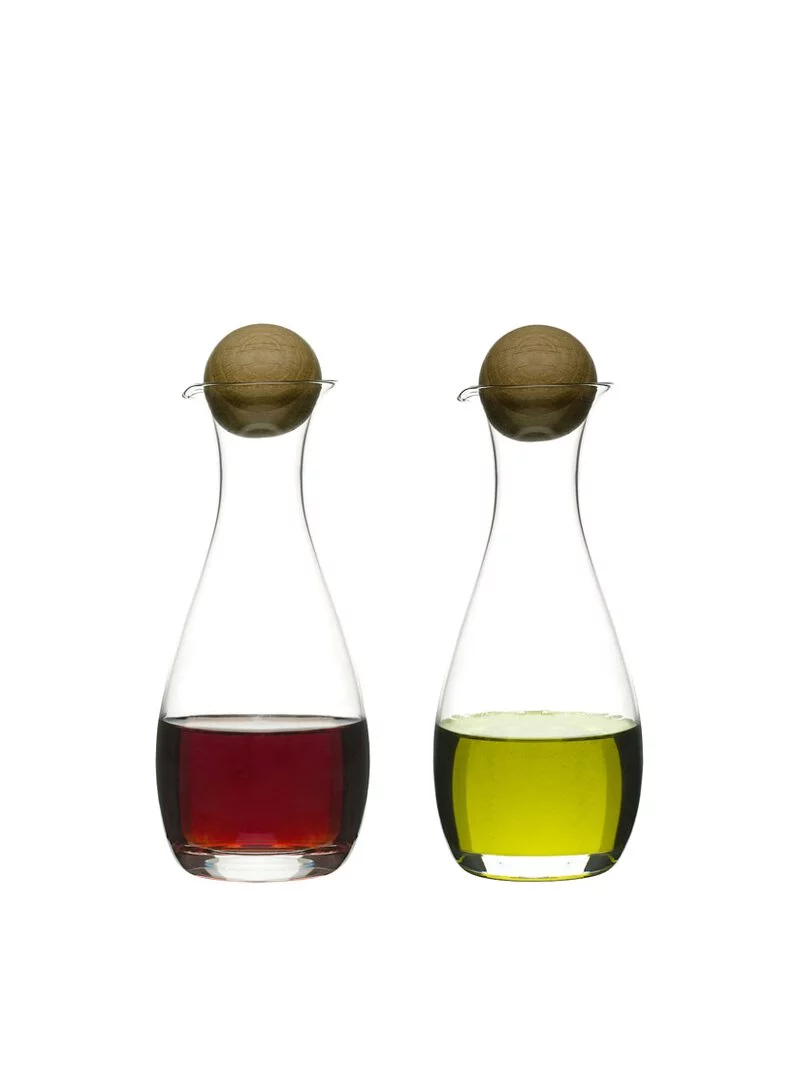 Sagaform-橡木球瓶塞油醋瓶,一體成型口吹玻璃,瓶口加上北歐必備的橡木球塞