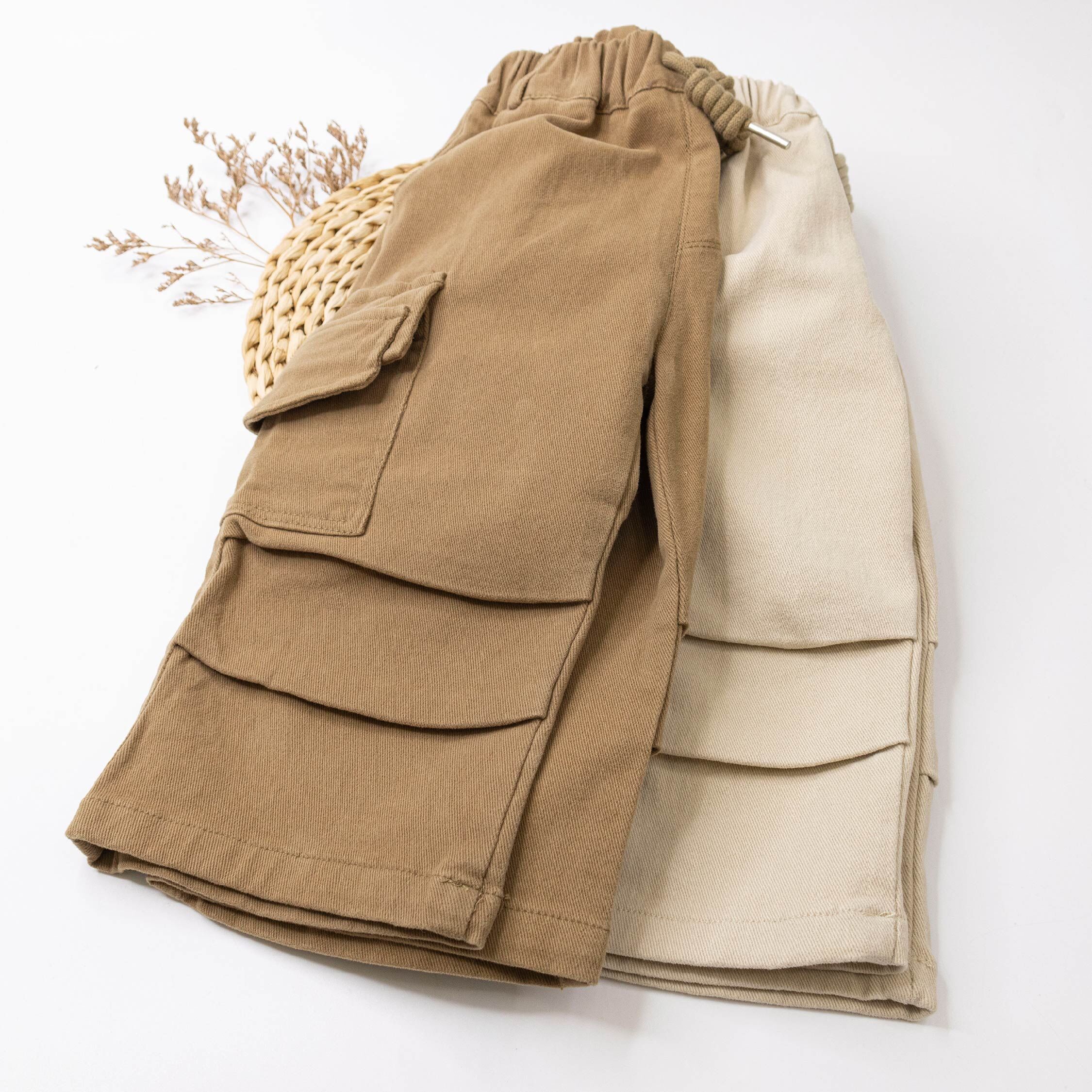 【H55523】簡約造型口袋長褲＊二色