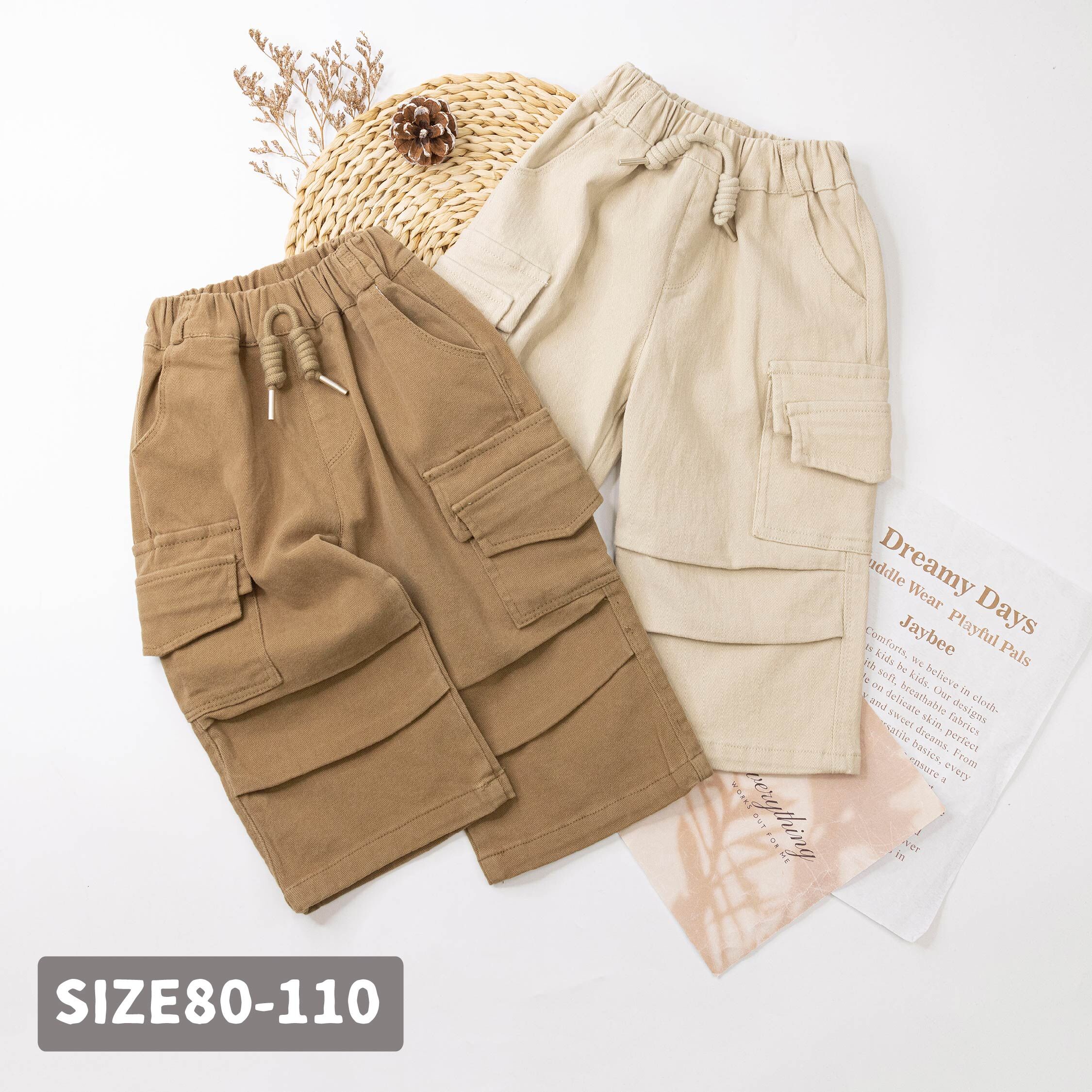 【H55523】簡約造型口袋長褲＊二色