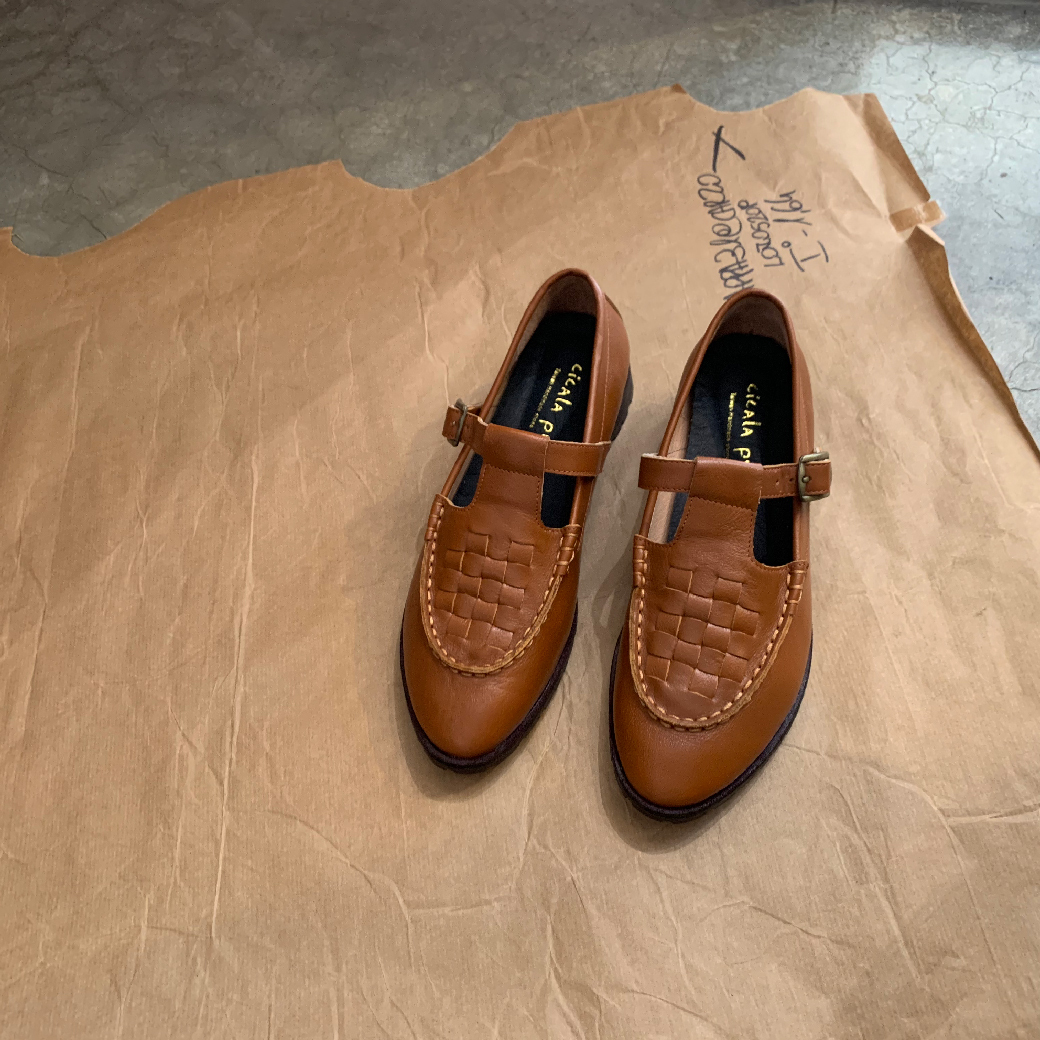 2713 Mary Janes 瑪莉珍 編織鞋 棕咖