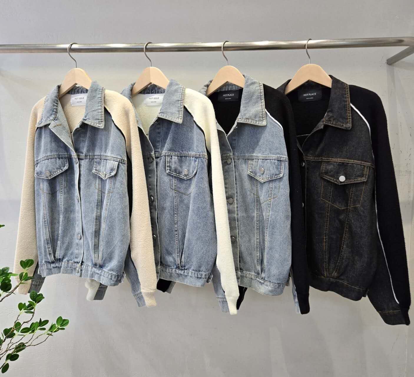 HP5101 高質感牛仔拼接外套