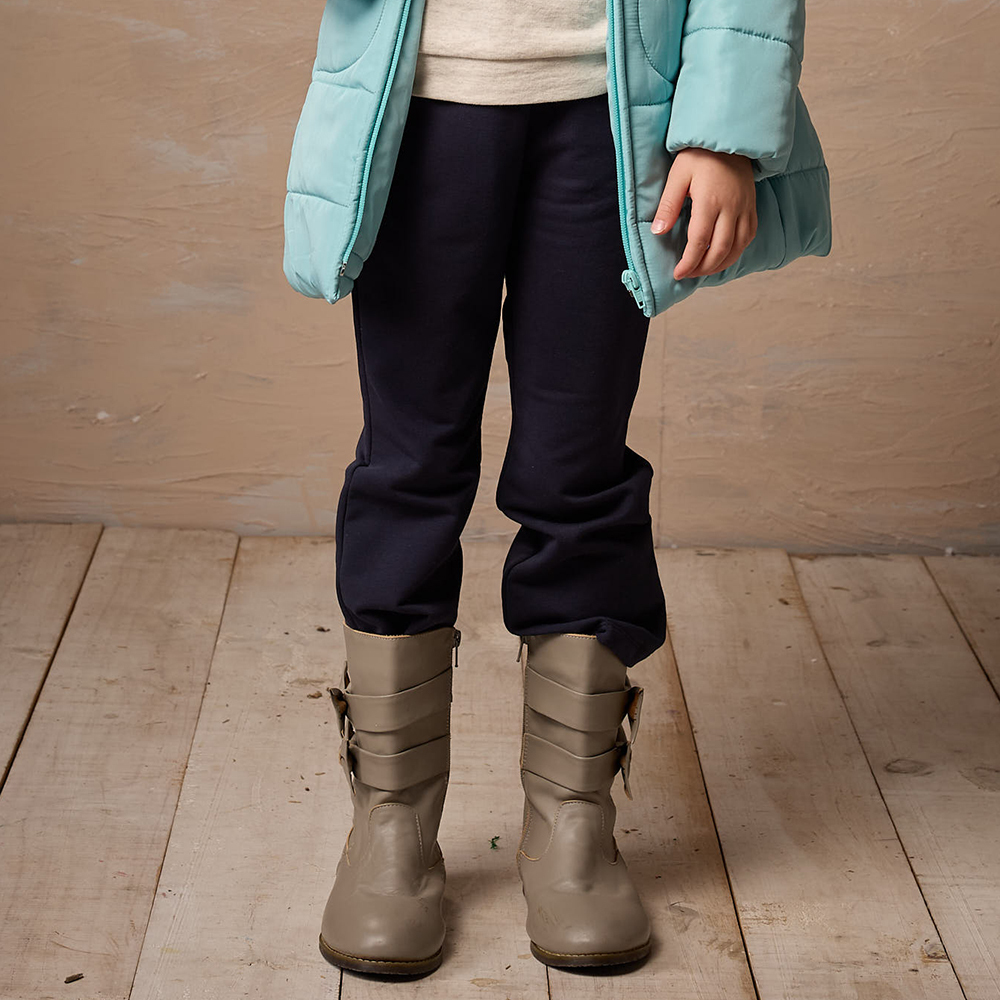 PIPPY 暖暖內刷毛腰圍鬆緊長褲 丈青