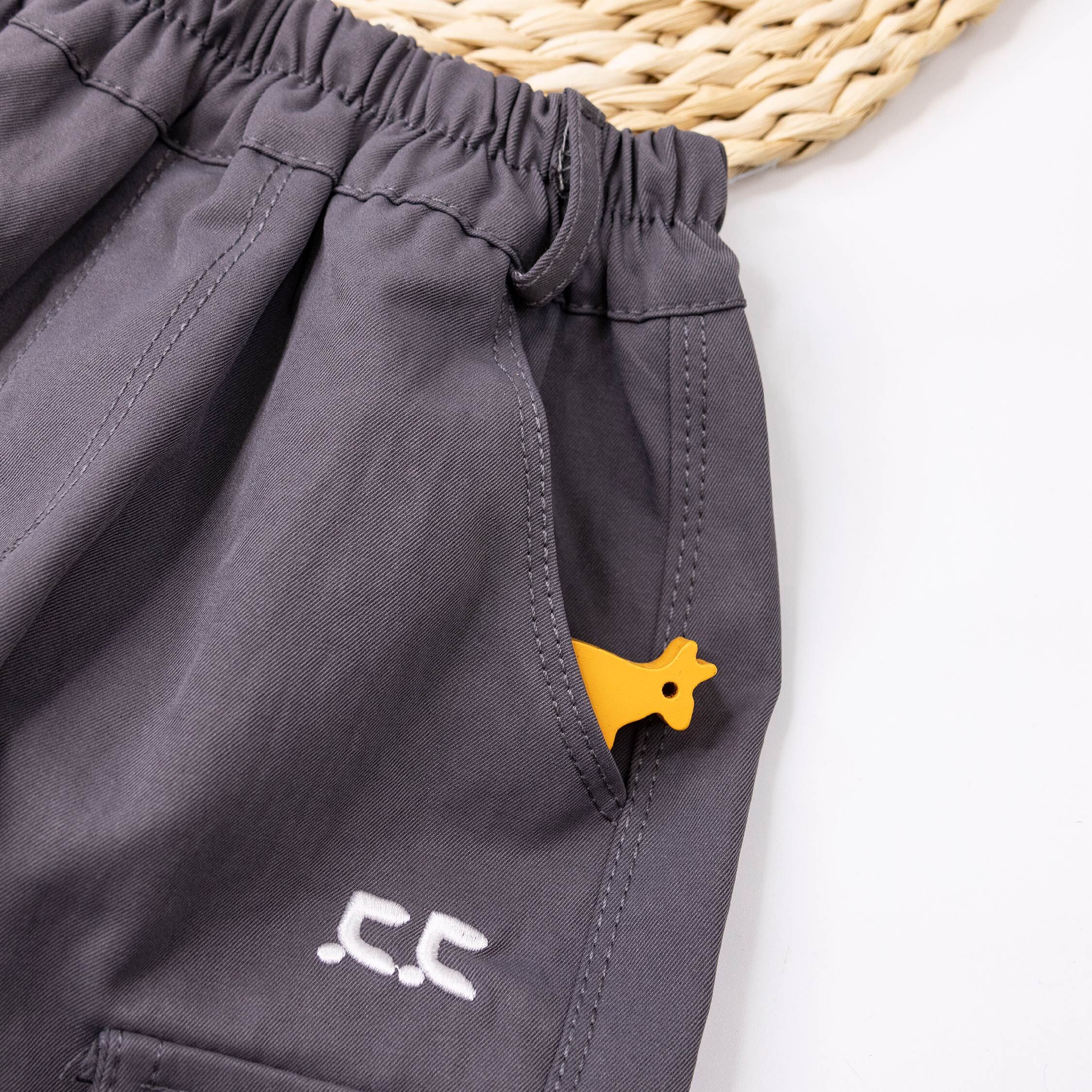 【H55524】潮流裝飾工裝縮口褲＊二色