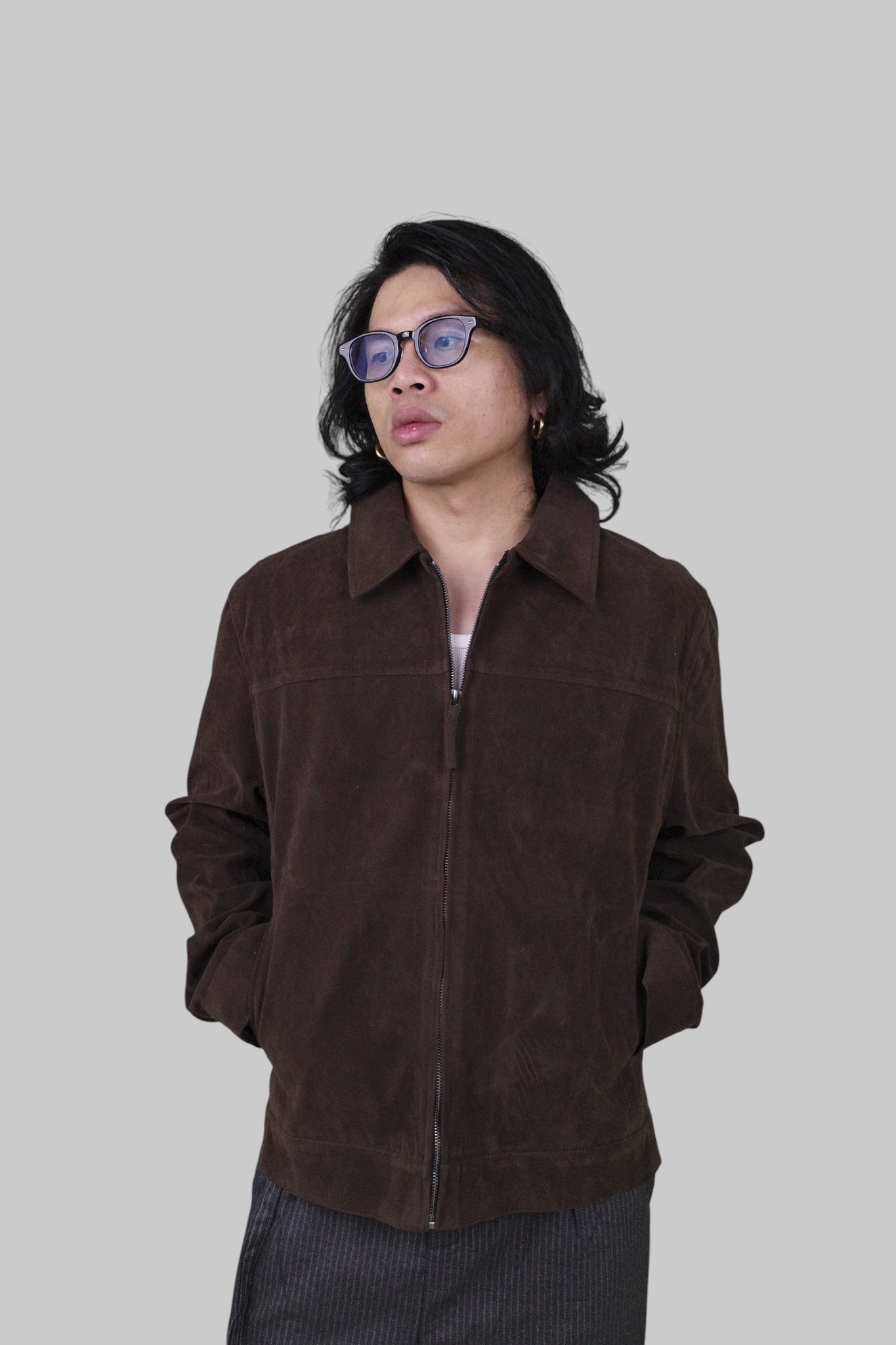 『Always_Good』立領 麂皮絨 短版 夾克外套