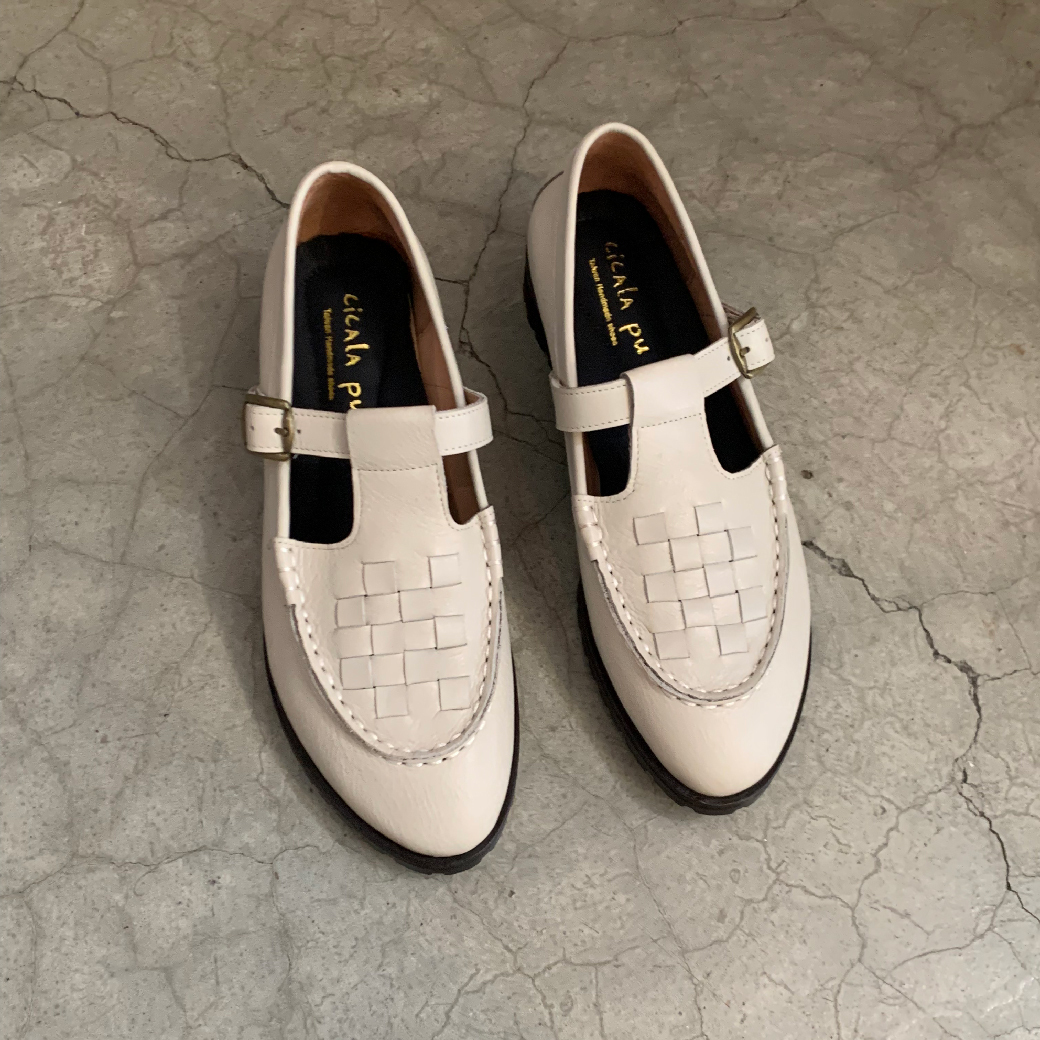 2713 Mary Janes 瑪莉珍 編織鞋 灰白