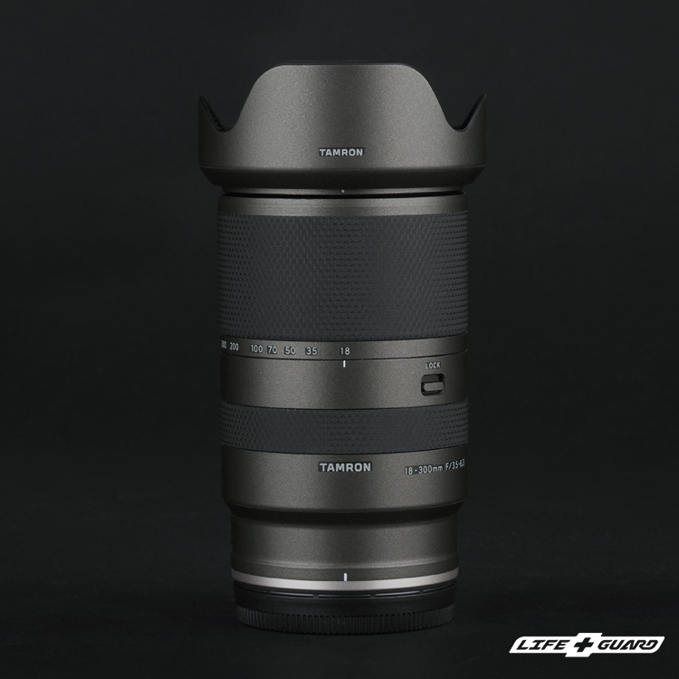 LIFE+GUARD TAMRON 18-300mm F3.5-6.3 貼膜展示圖，LIFE+GUARD 風格設計