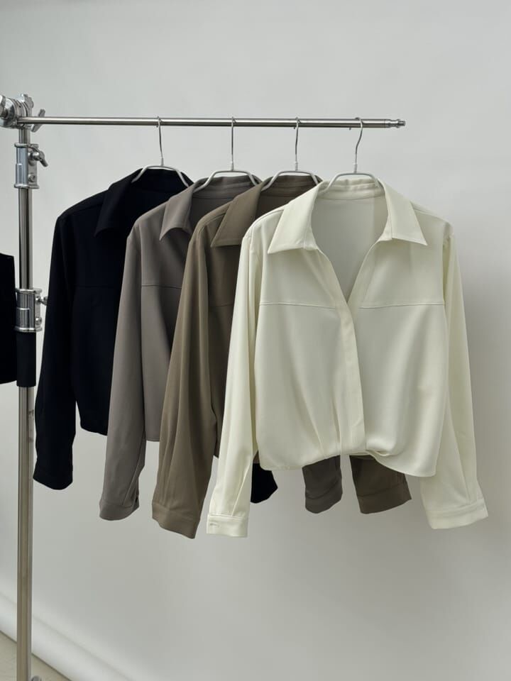 SA5103 橫線無扣抓皺恤衫