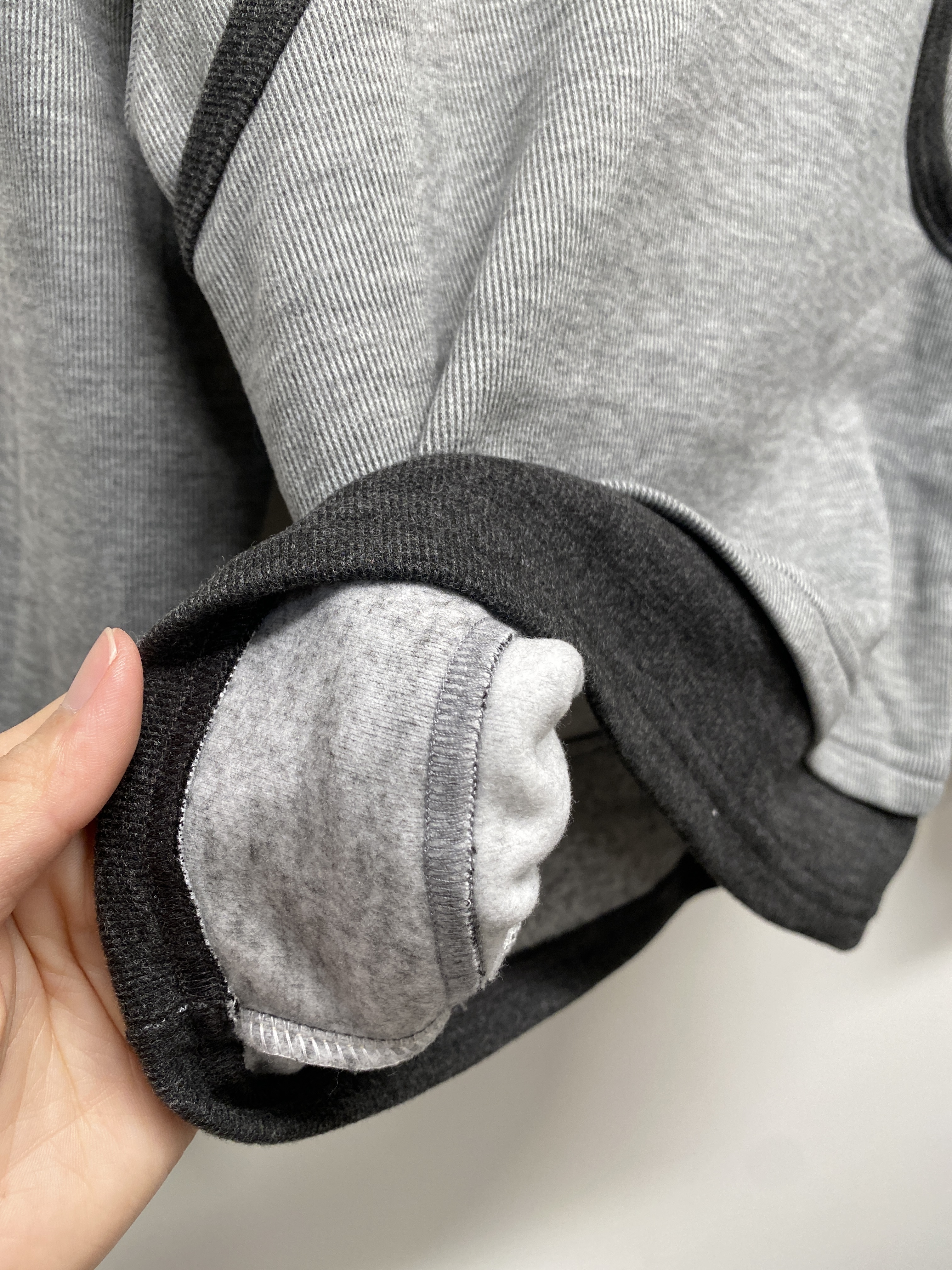 A03390假兩件拼色上衣