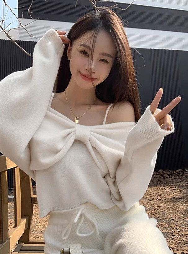 GRL 溫柔大蝴蝶結針織SET