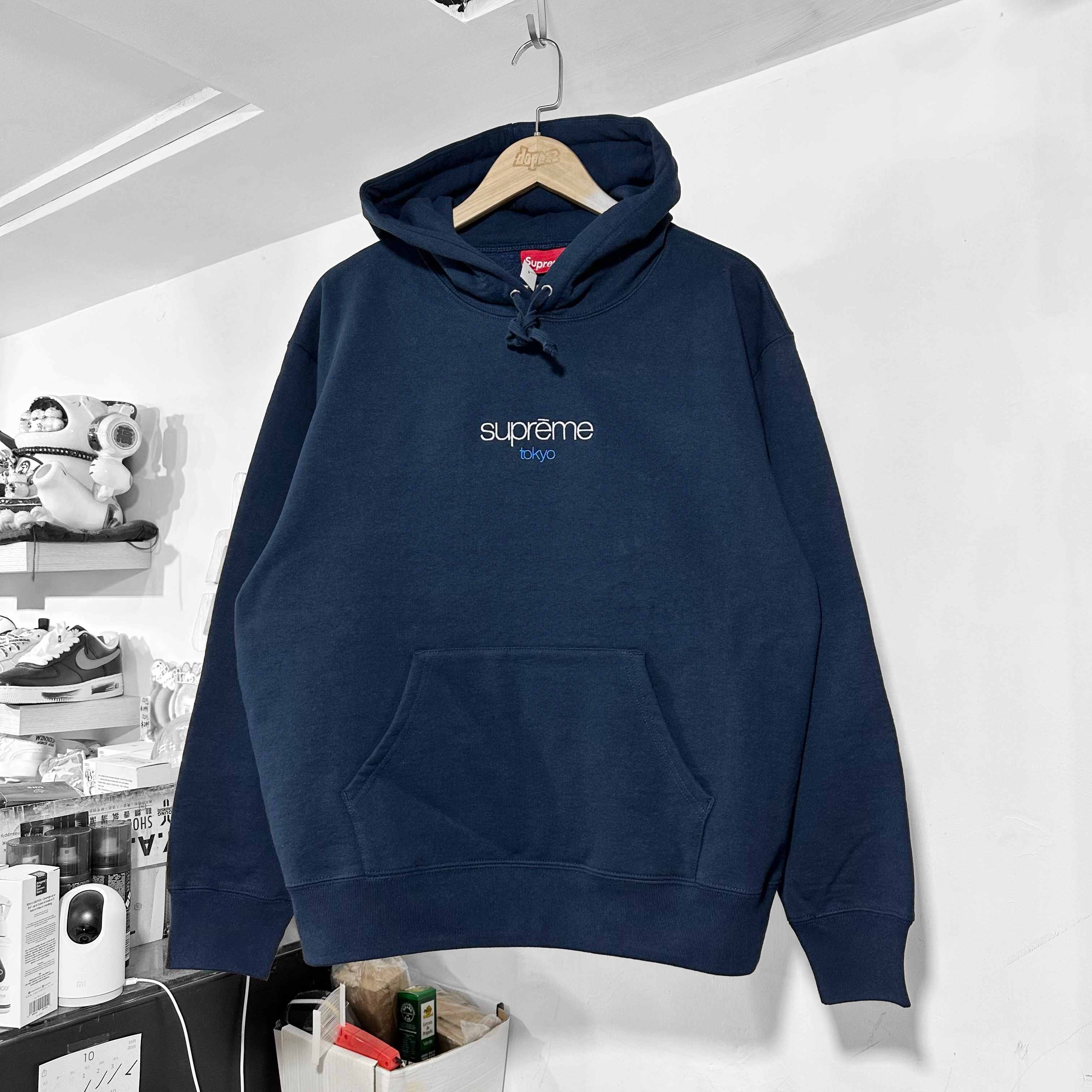 Supreme FW25 Classic Logo Shop Hooded Tokyo Exclusive 東京門市限定 NAVY