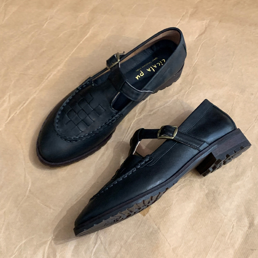 2713 Mary Janes 瑪莉珍 編織鞋 復古 黑