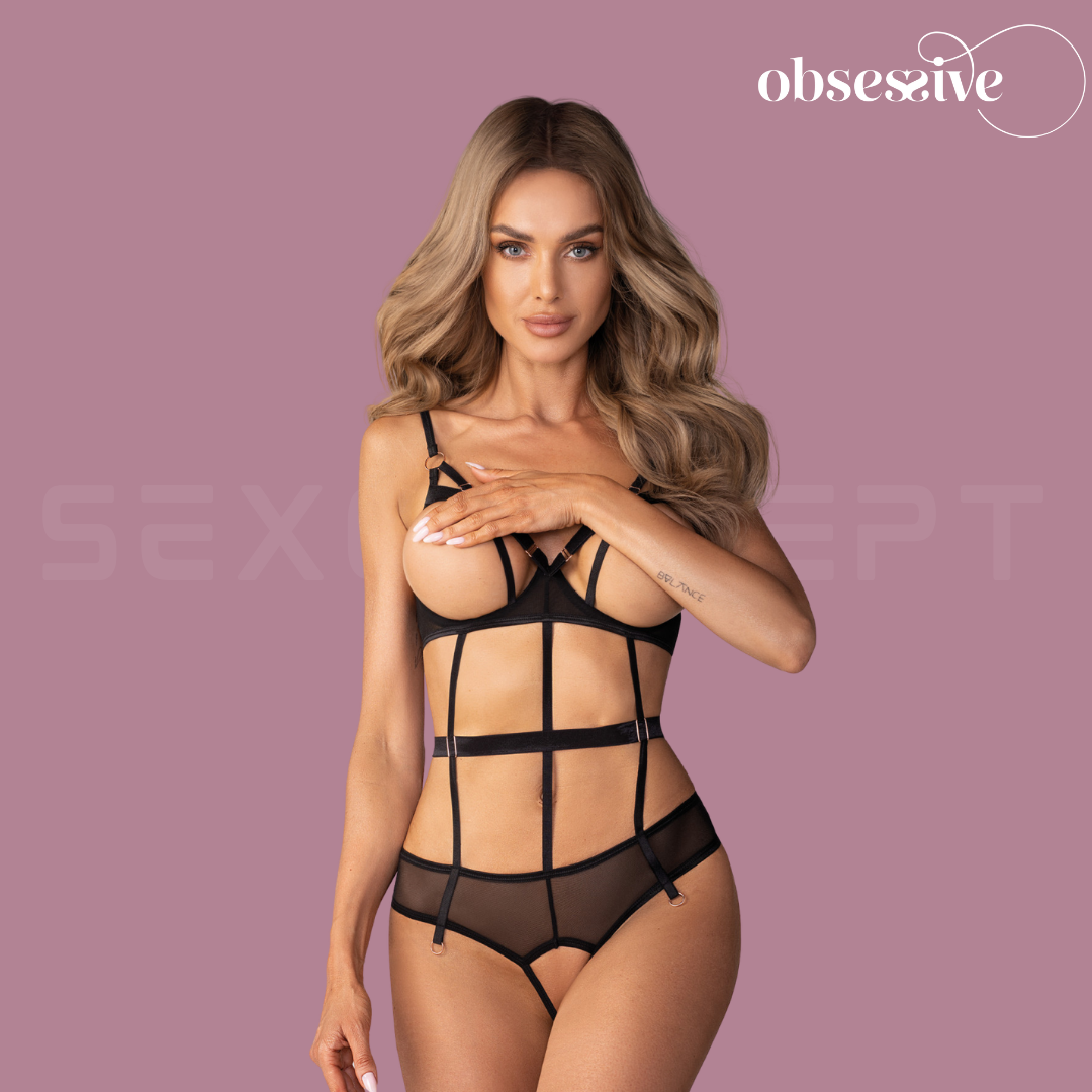 Obsessive - Euridia 束帶大膽開襠連體衣 (XS/S/M/L/XL/XXL)