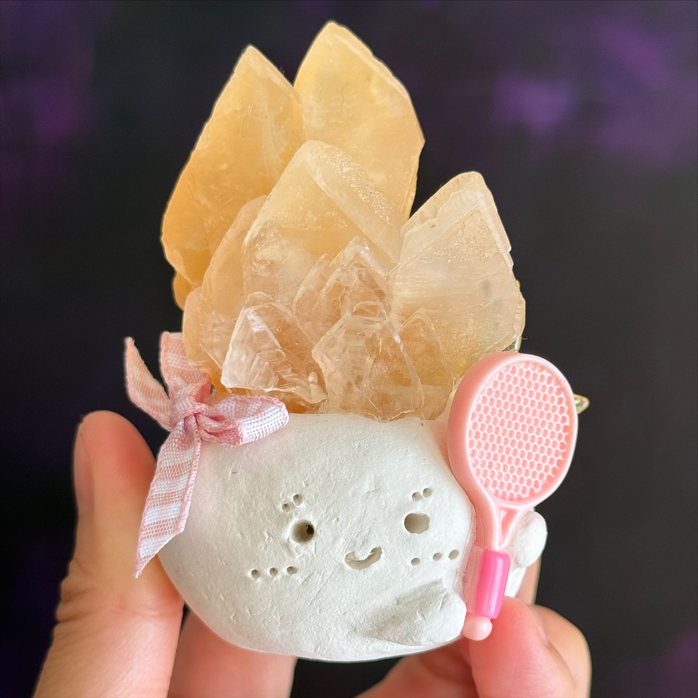 [原石] 橙方解石 小晶靈 網球系列