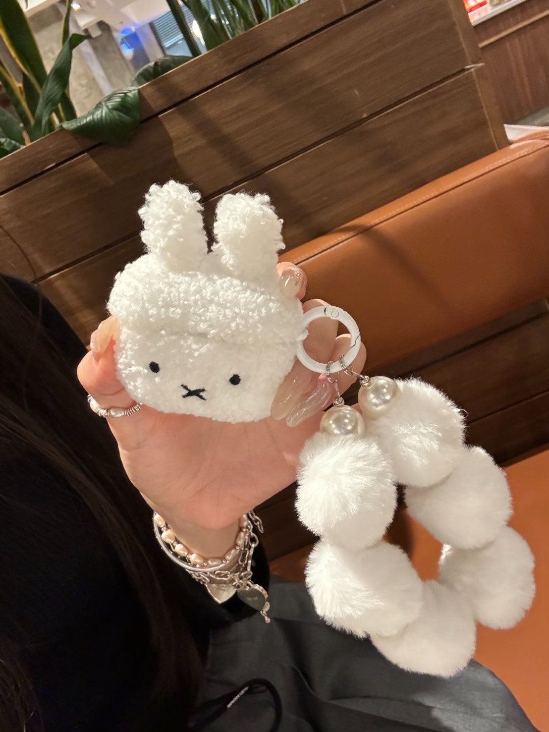 冬日 毛絨 米菲兔 耳機殼