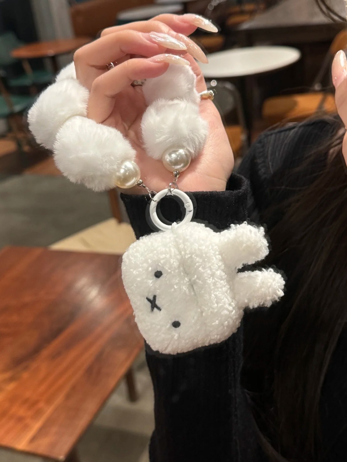 冬日 毛絨 米菲兔 耳機殼