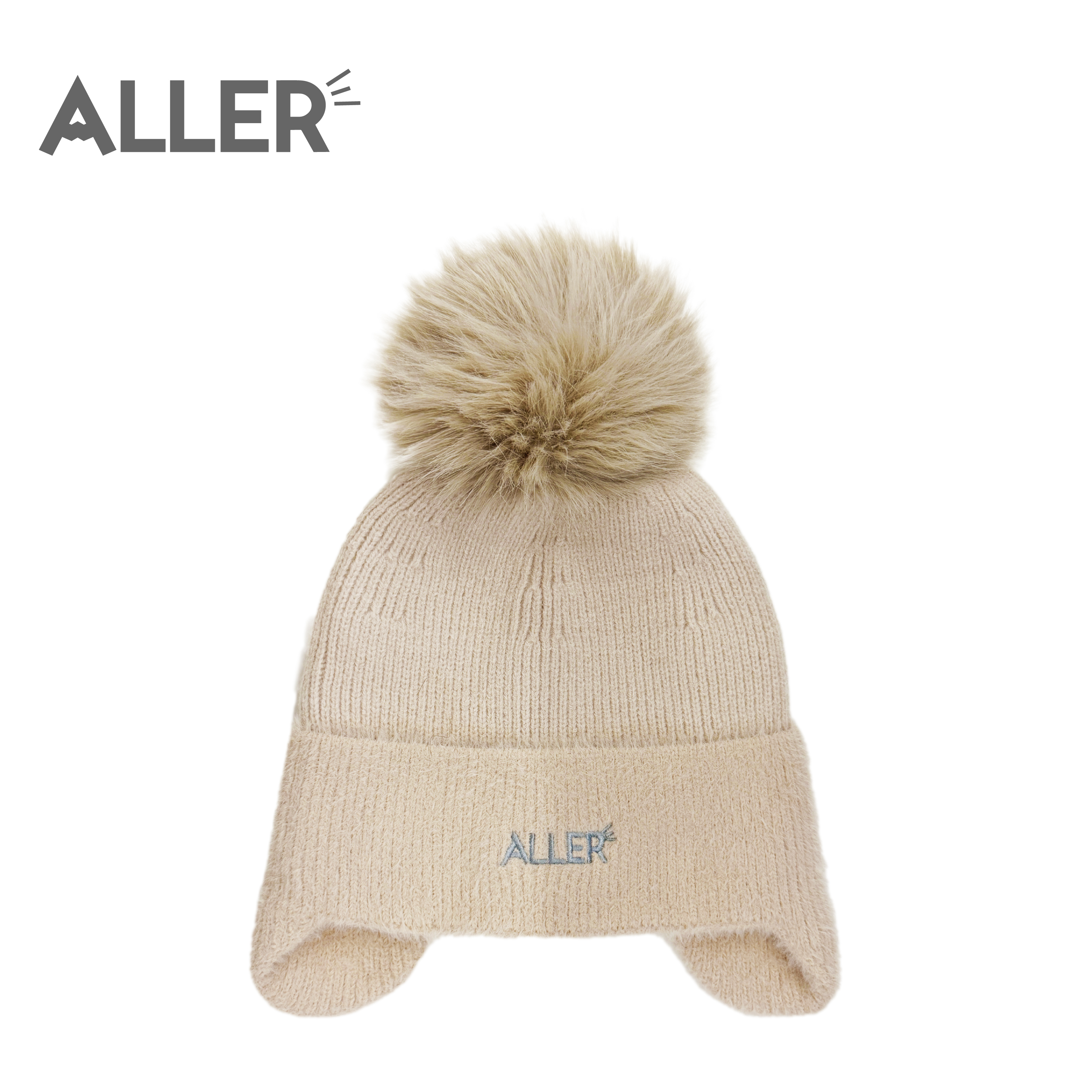 ALLER 護耳加絨毛球保暖帽 女款 (3色) 41AL9101