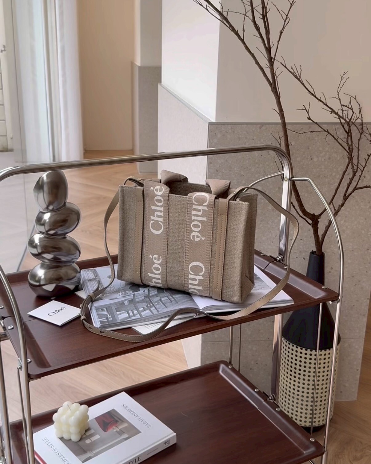 CHLOE｜WOODY 小號托特包 奶茶色