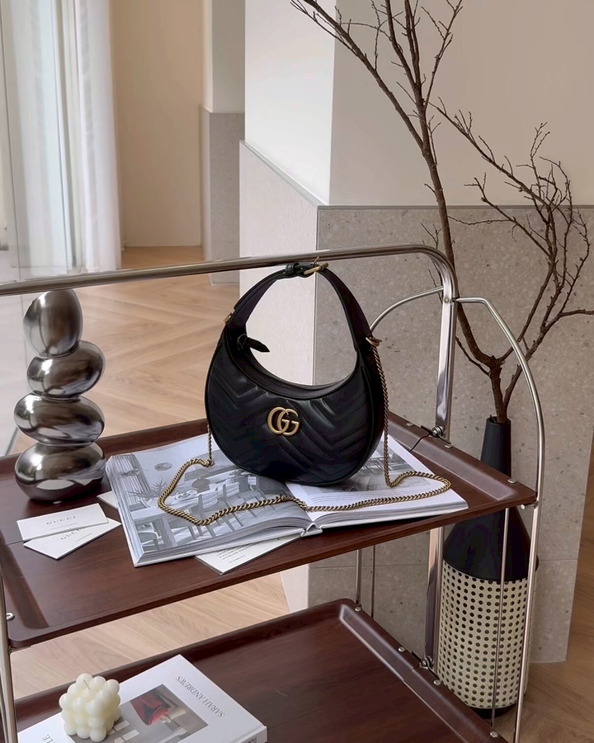 GUCCI｜GG MARMONT 半月包 黑色