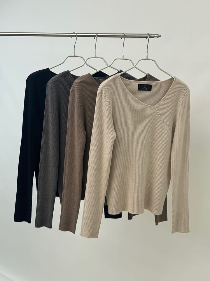 SA5114 不規則領口坑紋上衣