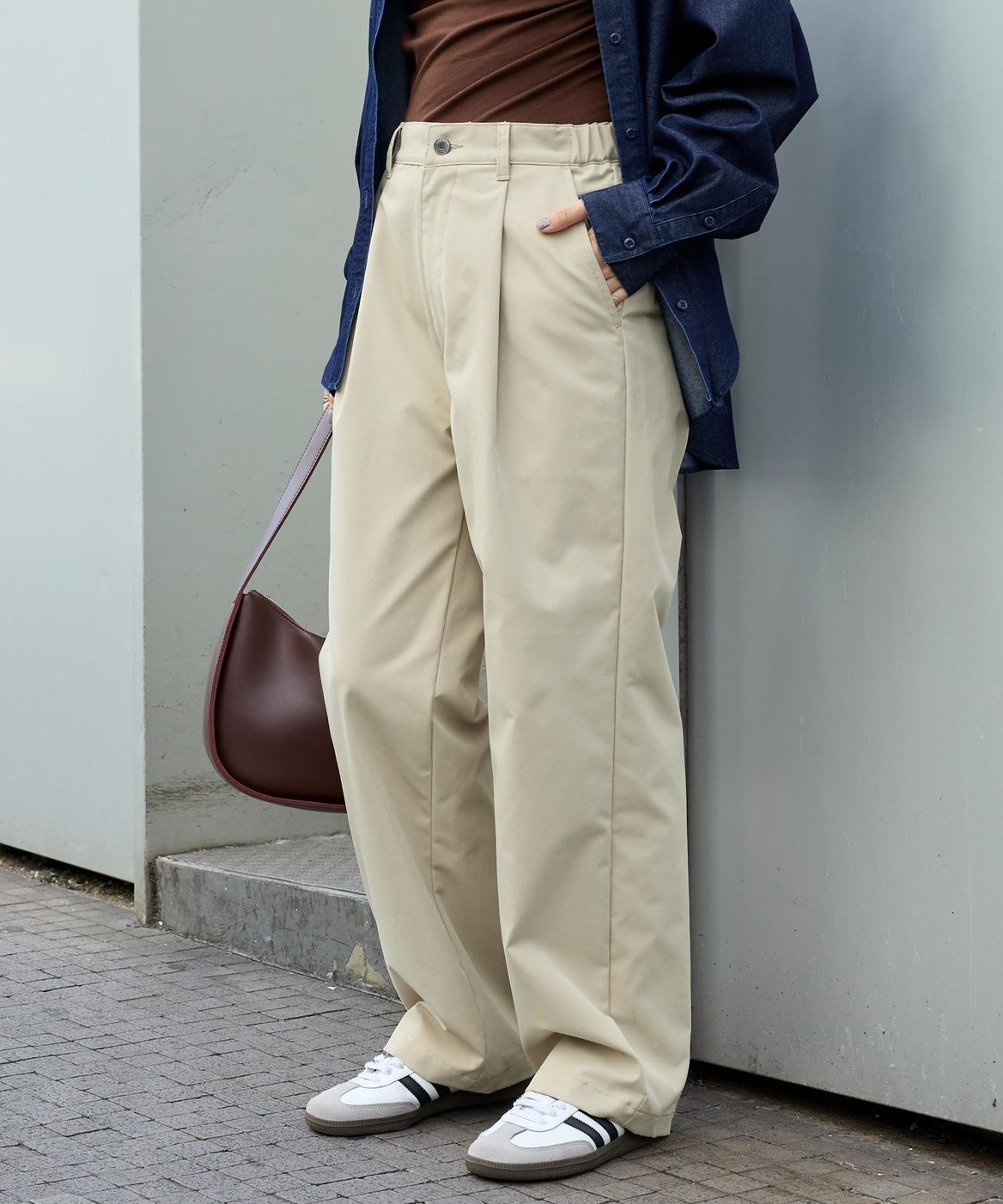 #日本預購 MONO-MART 易護理 多功能斜紋棉布牛仔褲 六色兩款