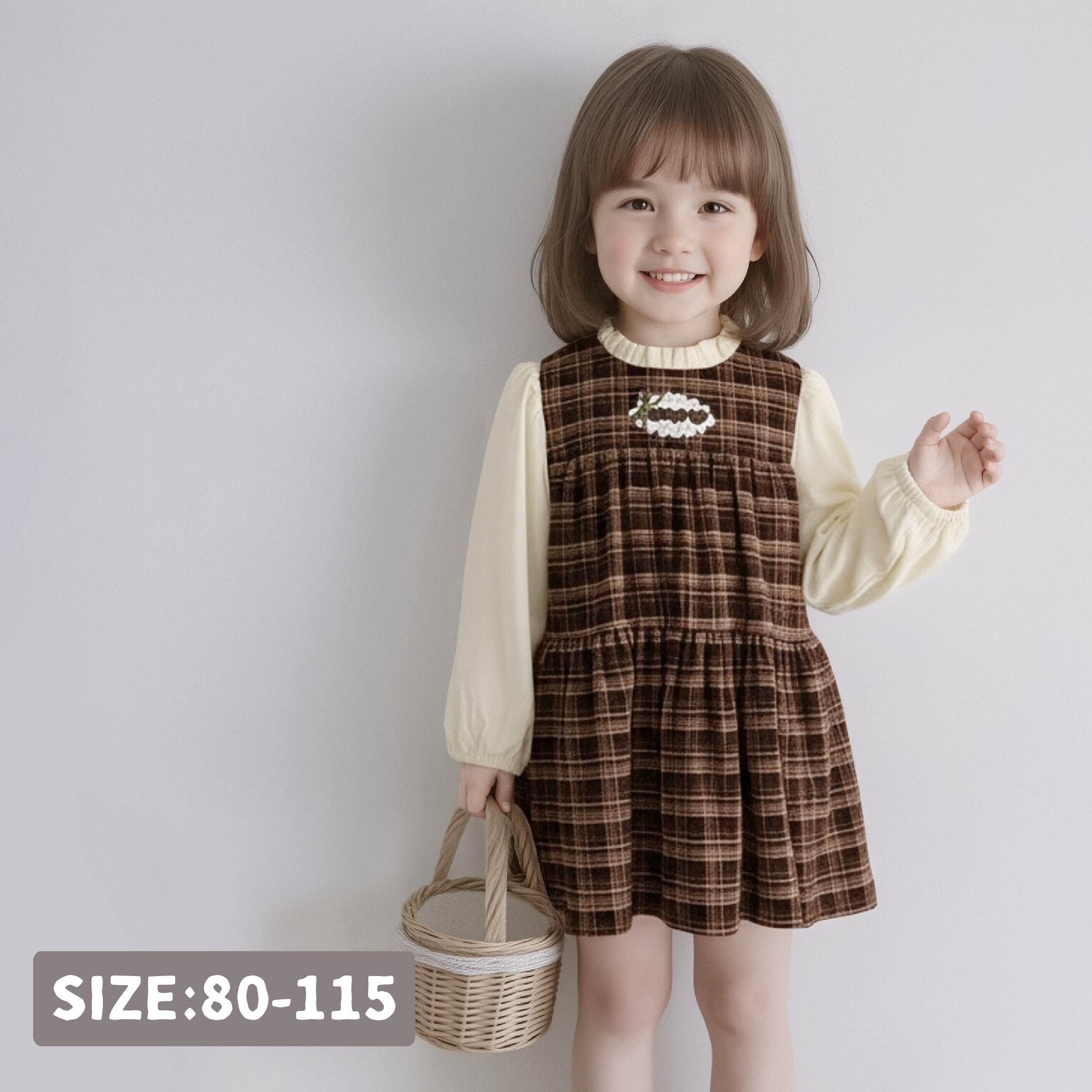 【H55628】甜甜奶油巧克力二件式洋裝