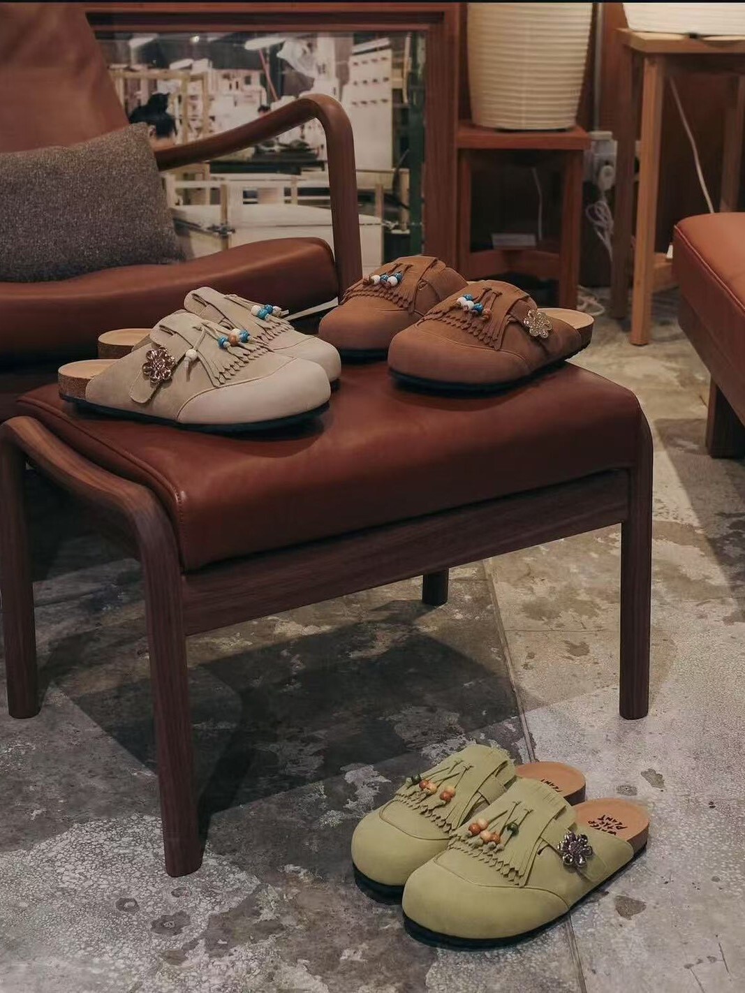 WATER THE PLANT 質感麂皮 金屬小花勃肯鞋 半拖 小花鞋 WTP CHILL KICKS